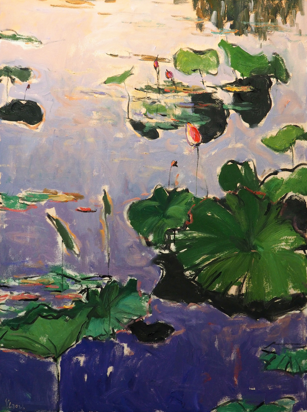 Oljemålning Lotus blad av Yuanyuan Liu