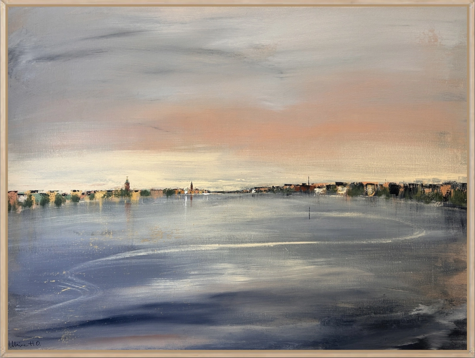 Akrylmålning Himlens möte med horisonten av Ulrica Halling Olsson_art Stockholm