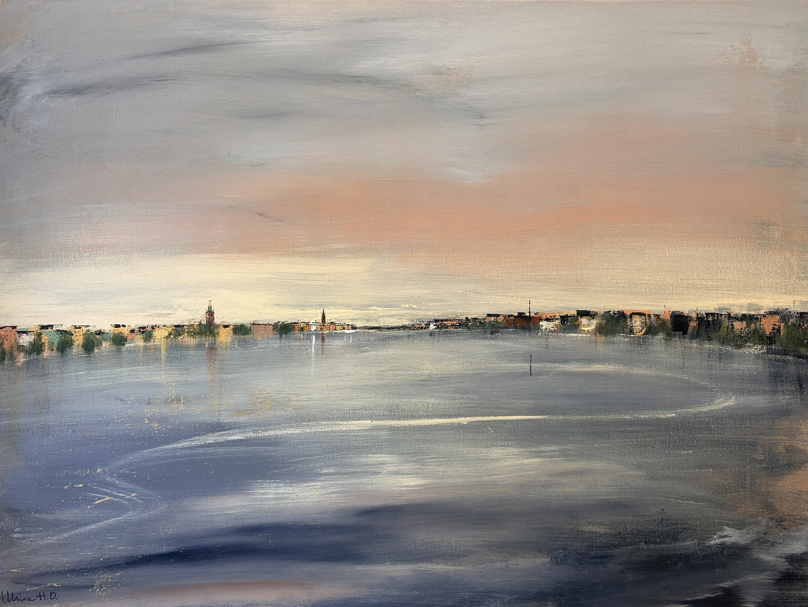 Akrylmålning Himlens möte med horisonten av Ulrica Halling Olsson_art Stockholm