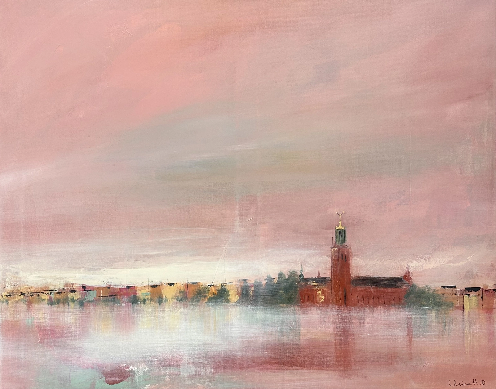 Akrylmålning Ljus som dröjer kvar av Ulrica Halling Olsson_art Stockholm