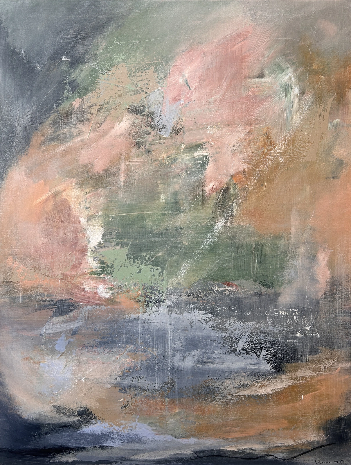 Akrylmålning Dämpade vidder av Ulrica Halling Olsson_art Stockholm