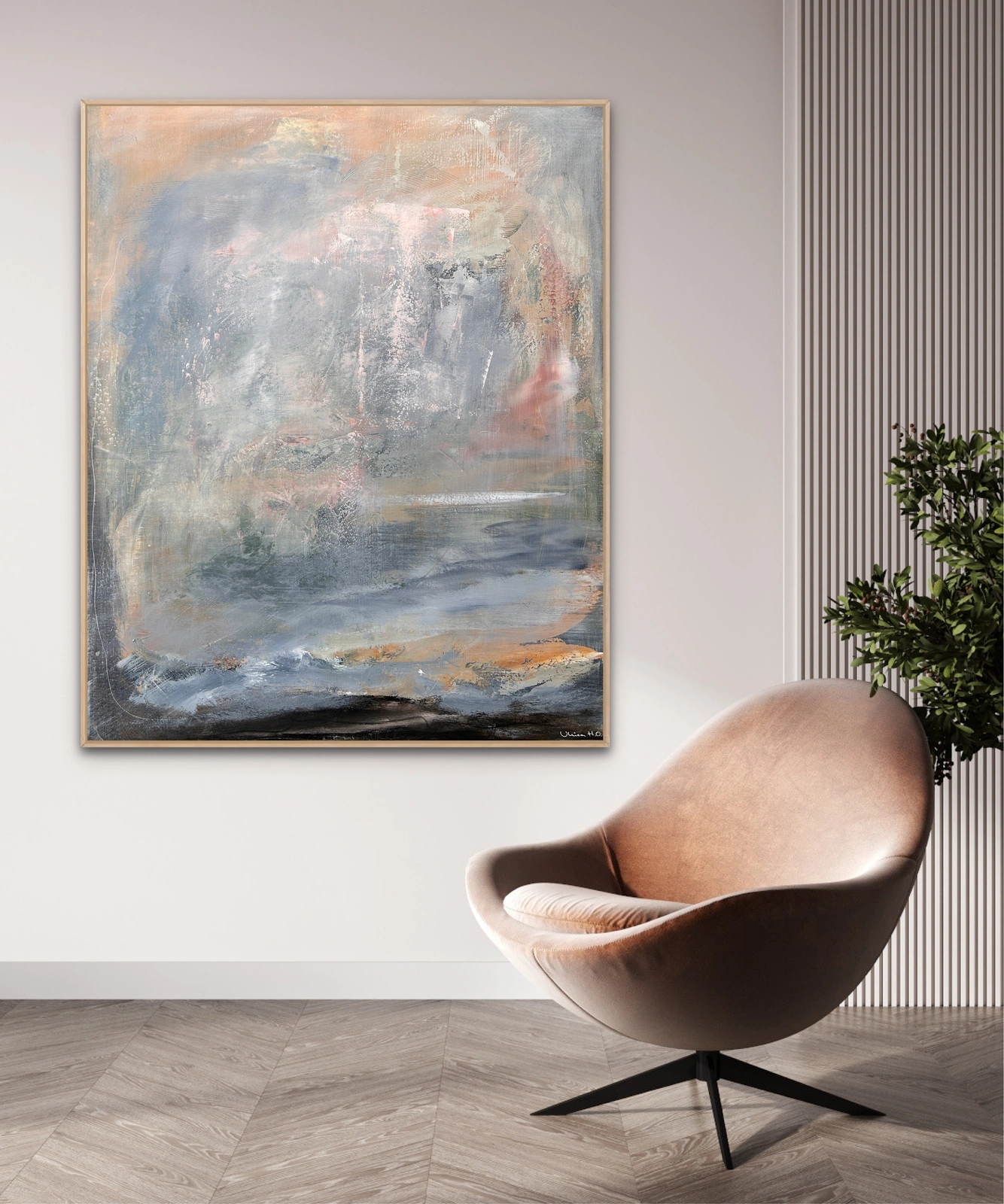 Akrylmålning Flödande landskap av Ulrica Halling Olsson_art Stockholm