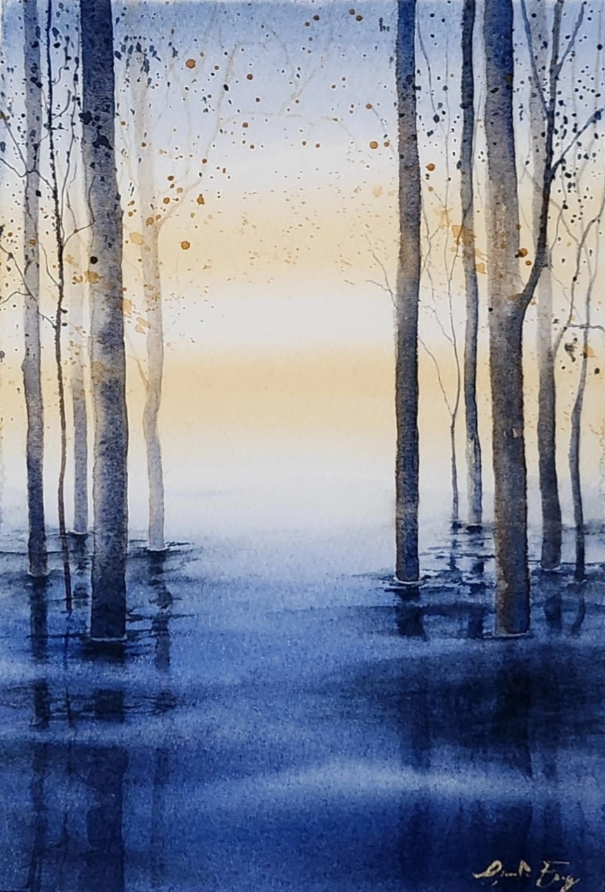 Akvarell Flood av Caroline Eng