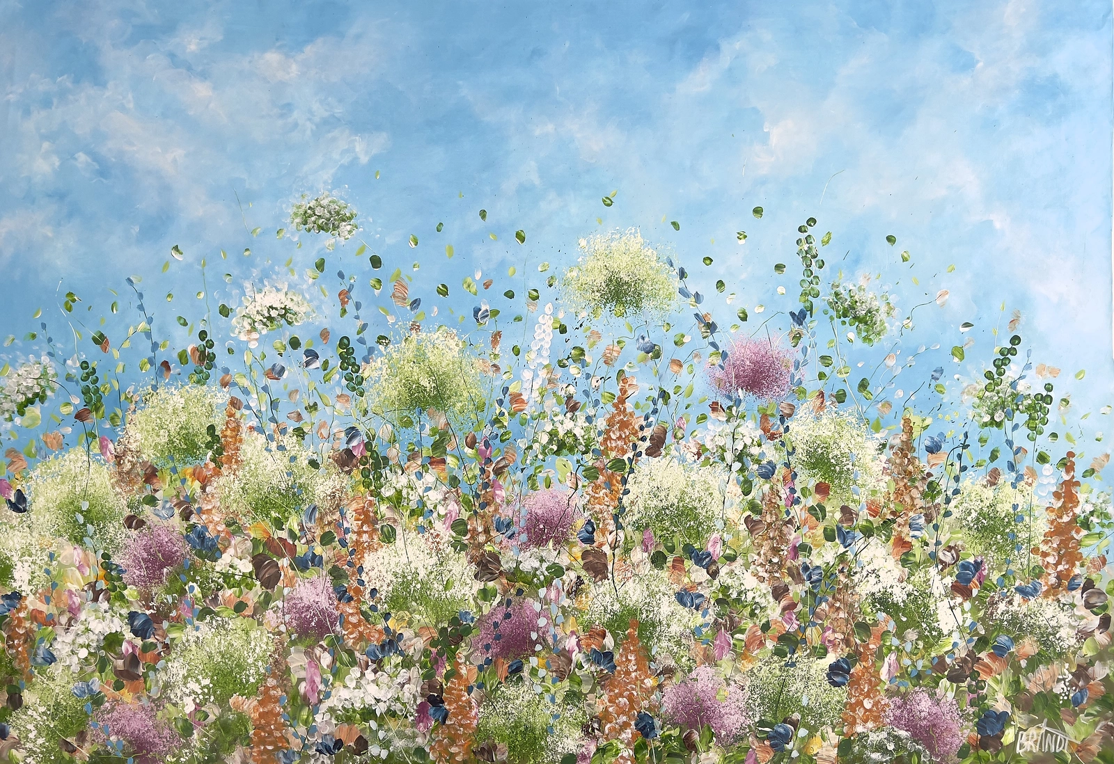 Akrylmålning A Theory of Flowers av Anna Artistockholm Brandt