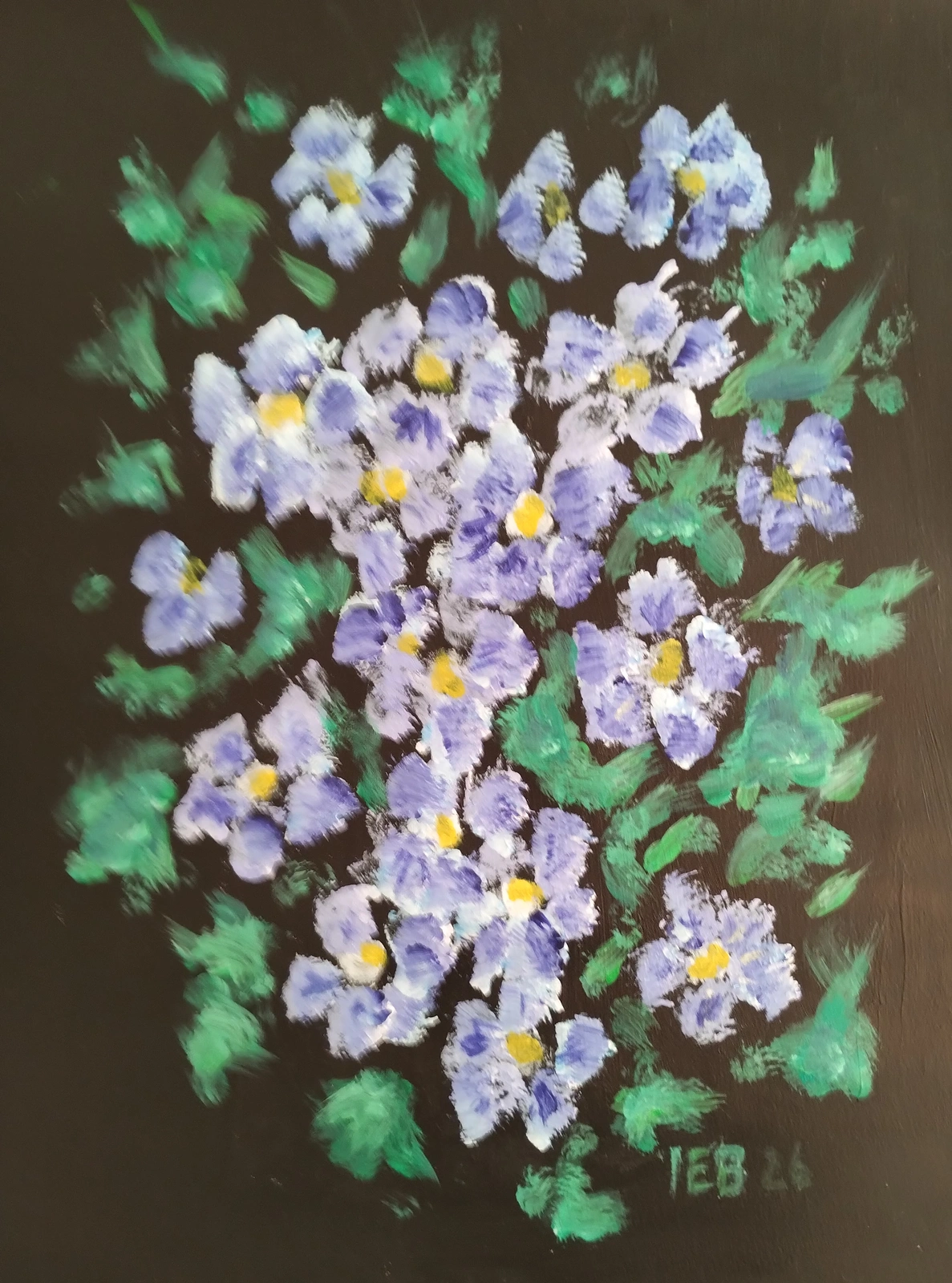 Akrylmålning Midsommarblomster av Ingwor E Björnsdotter