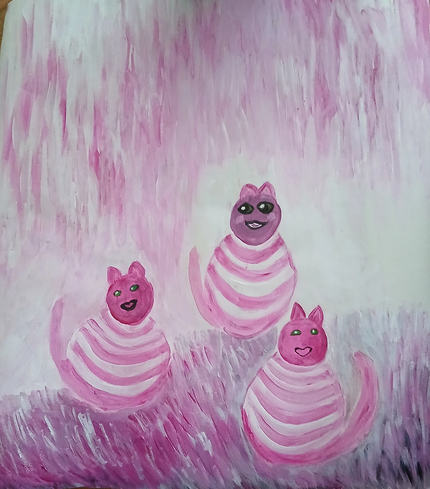 Akrylmålning Skönheter och rosa himmel av Monica Hamberg