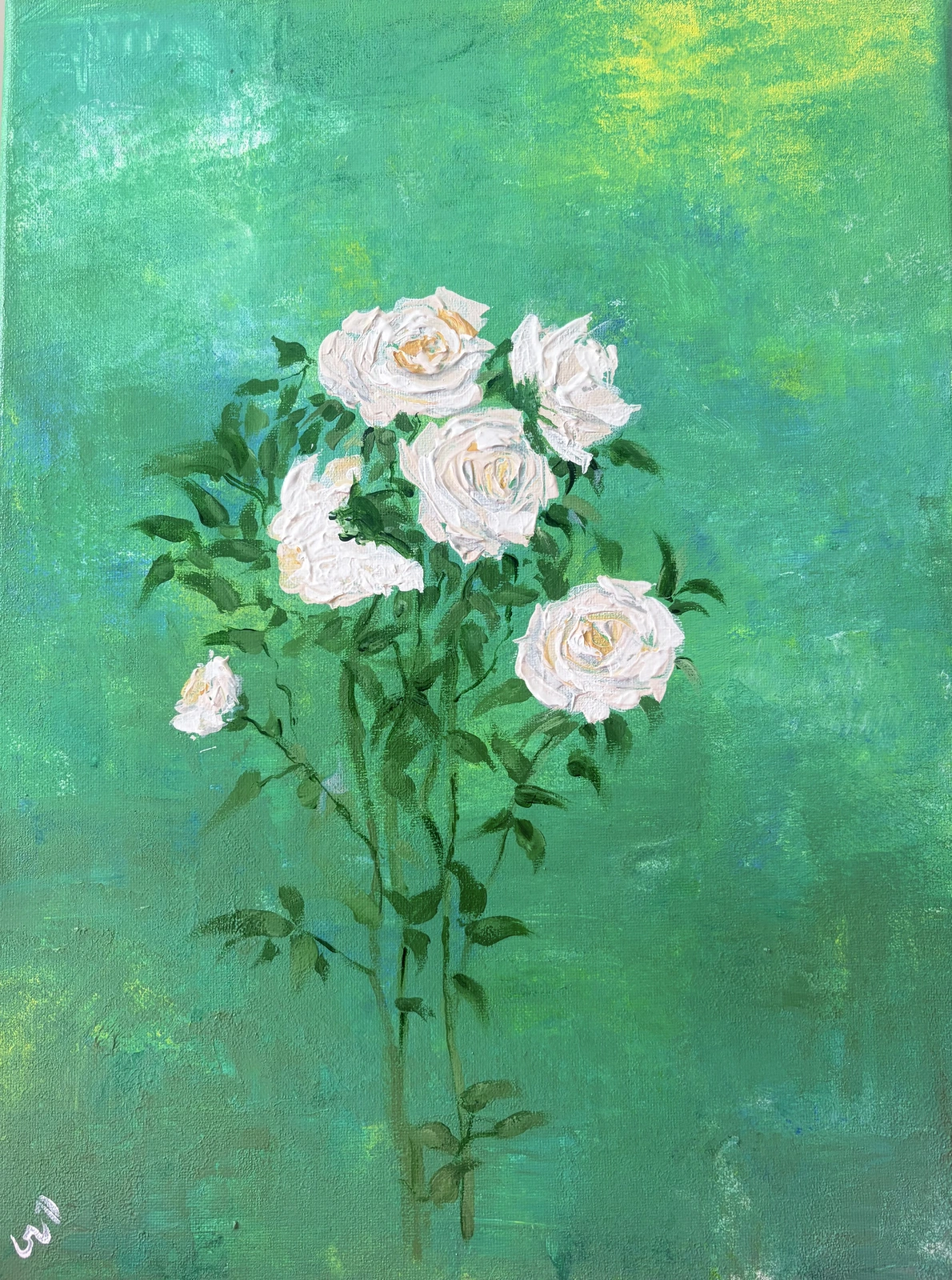 Akrylmålning Blommor av Getti World