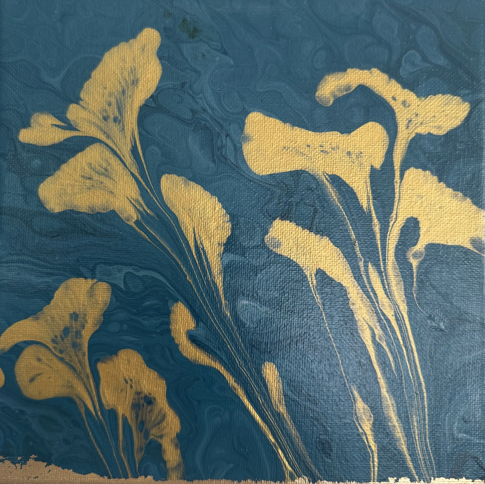 Akrylmålning Golden bloom av Jenny Vessgård