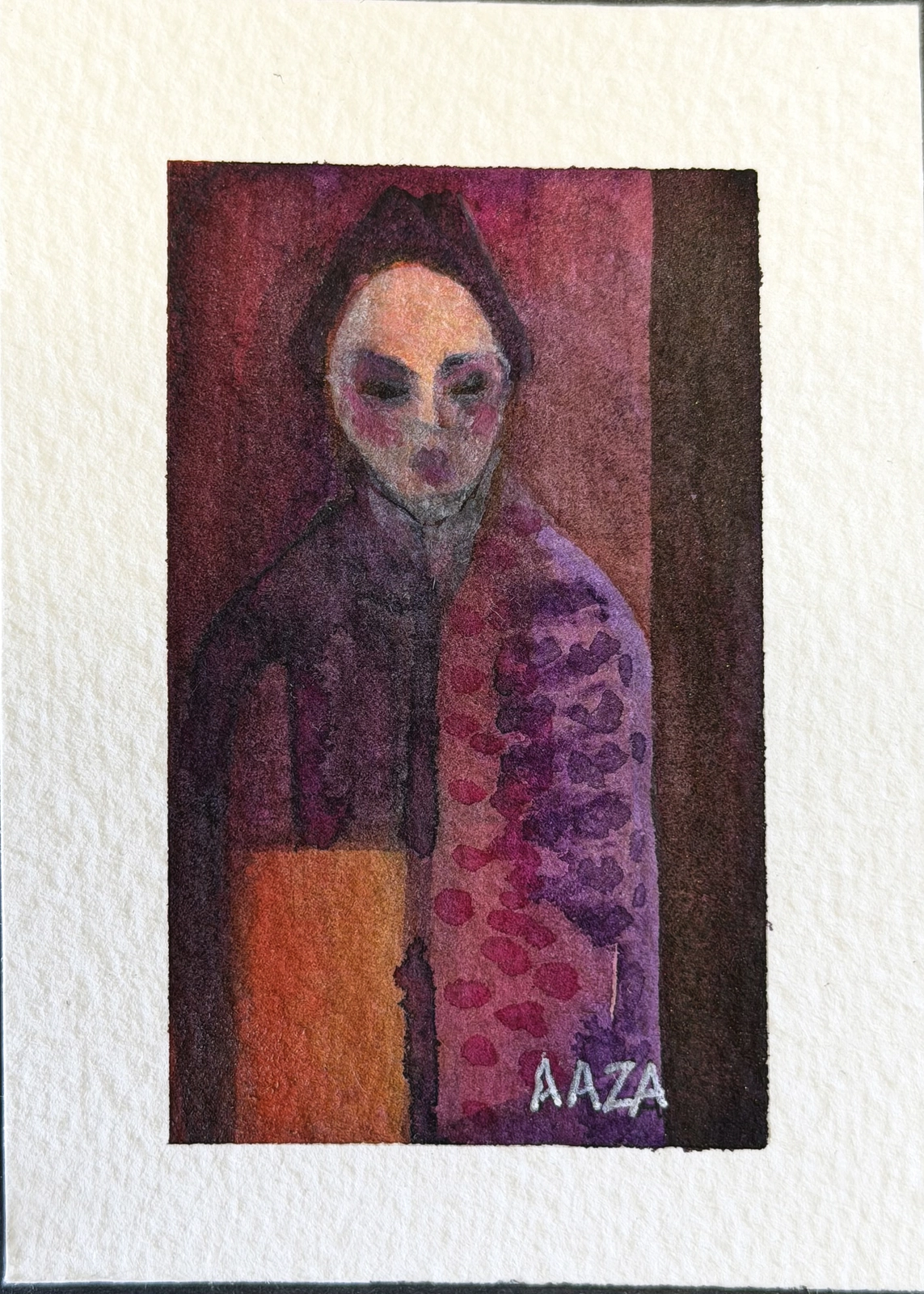 Akvarell Kimono av Aaza Jacobsson