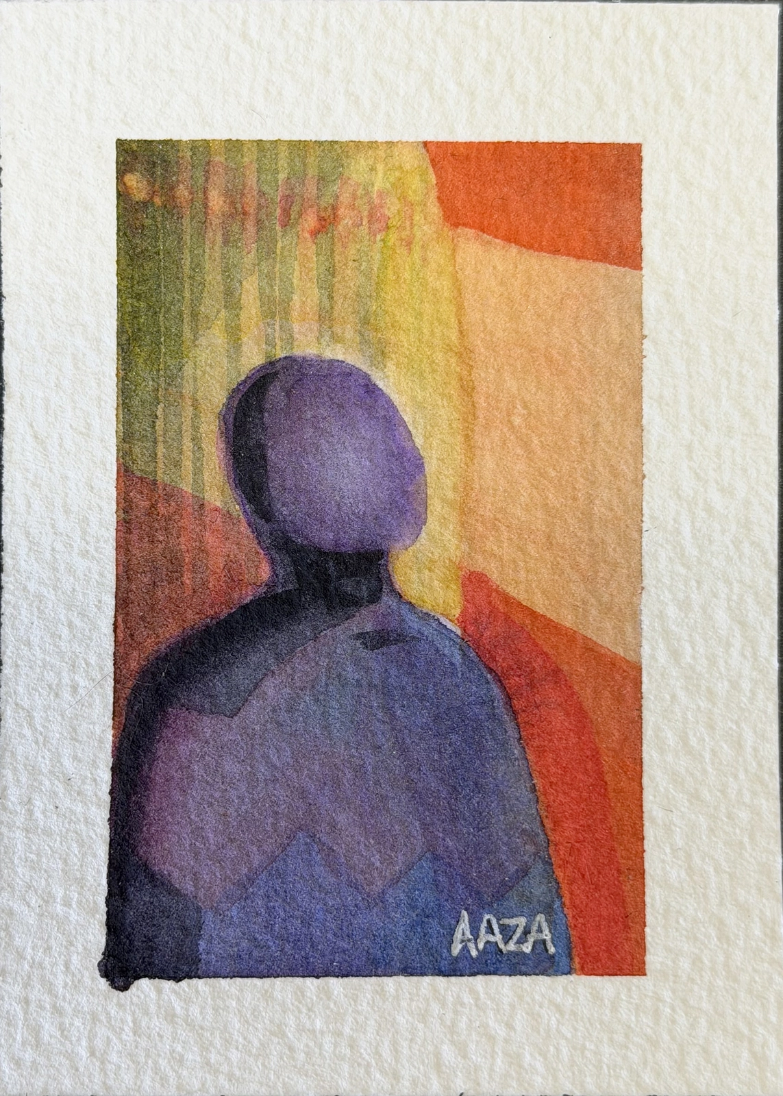 Akvarell Anonym av Aaza Jacobsson