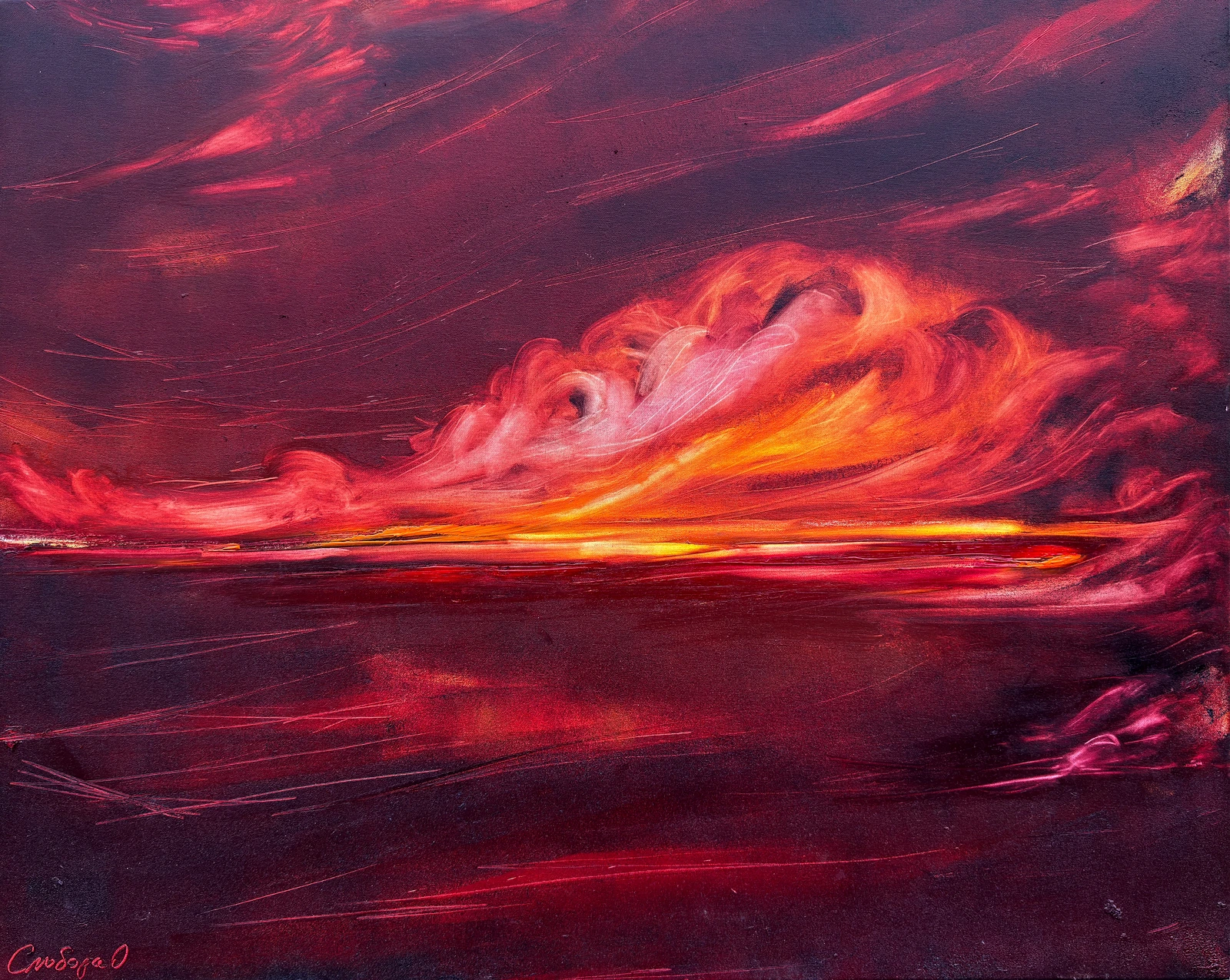 Oljemålning Awakening of the Horizon av Olena Sloboda