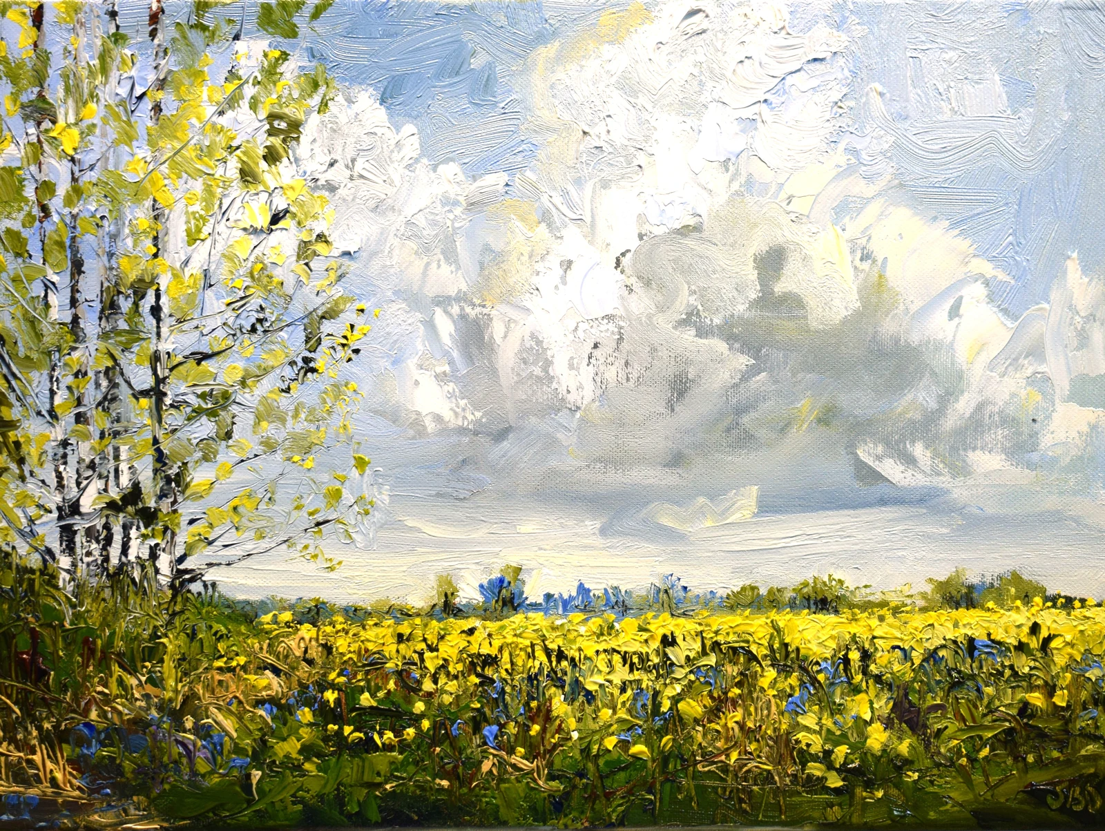 Oljemålning Dream field av Sonja Brussen