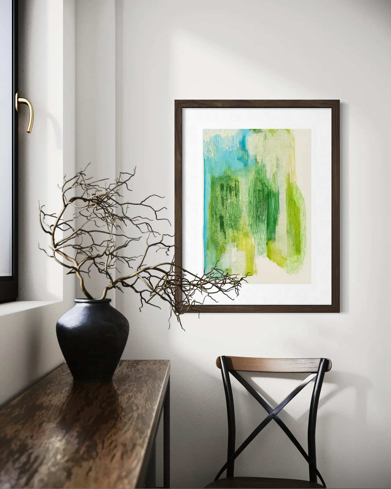 Akvarell Green Mist (Interiörbild) av Annie Wikner