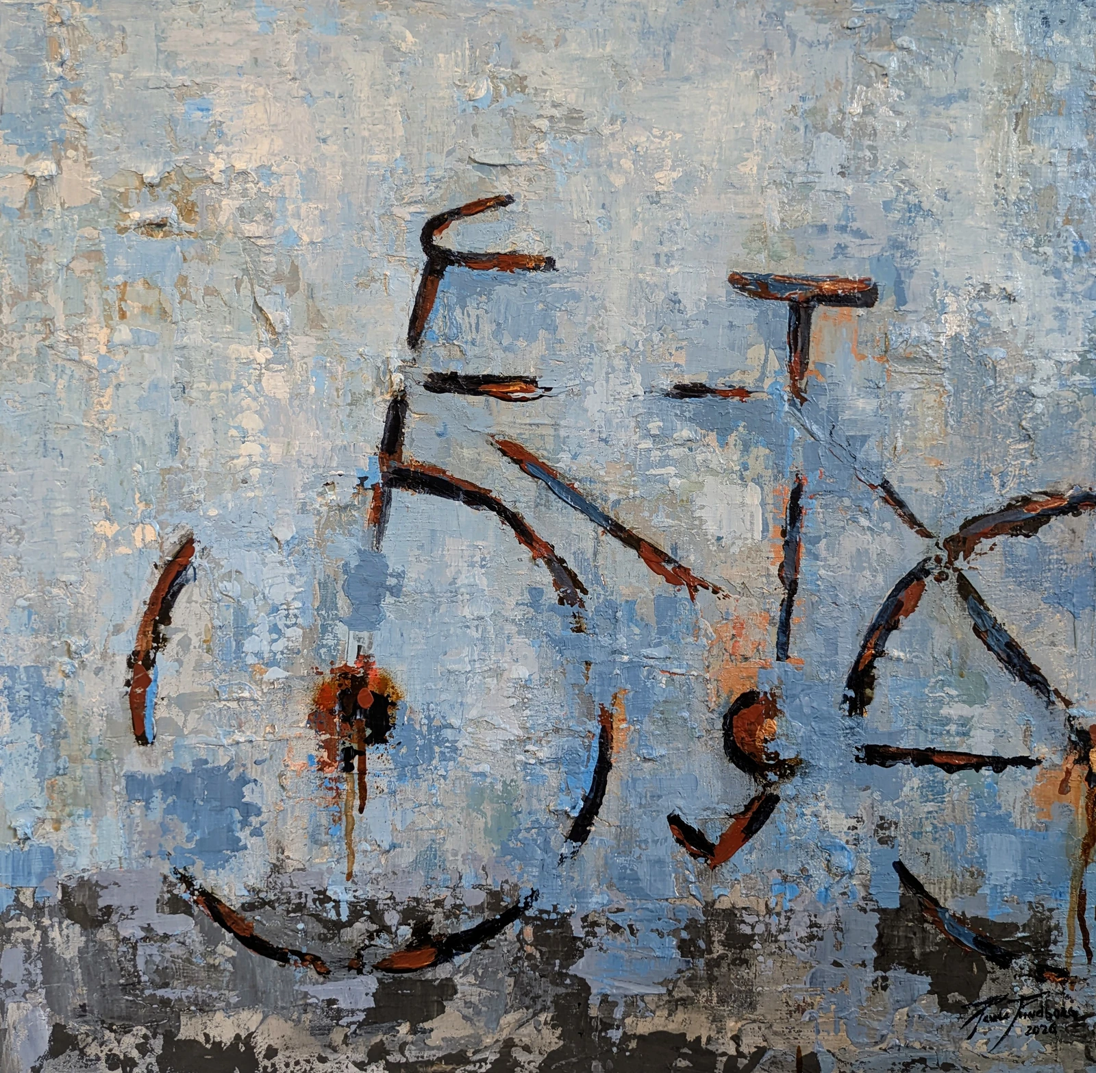 Akrylmålning Cykel nr.24 av Paula Rindborg