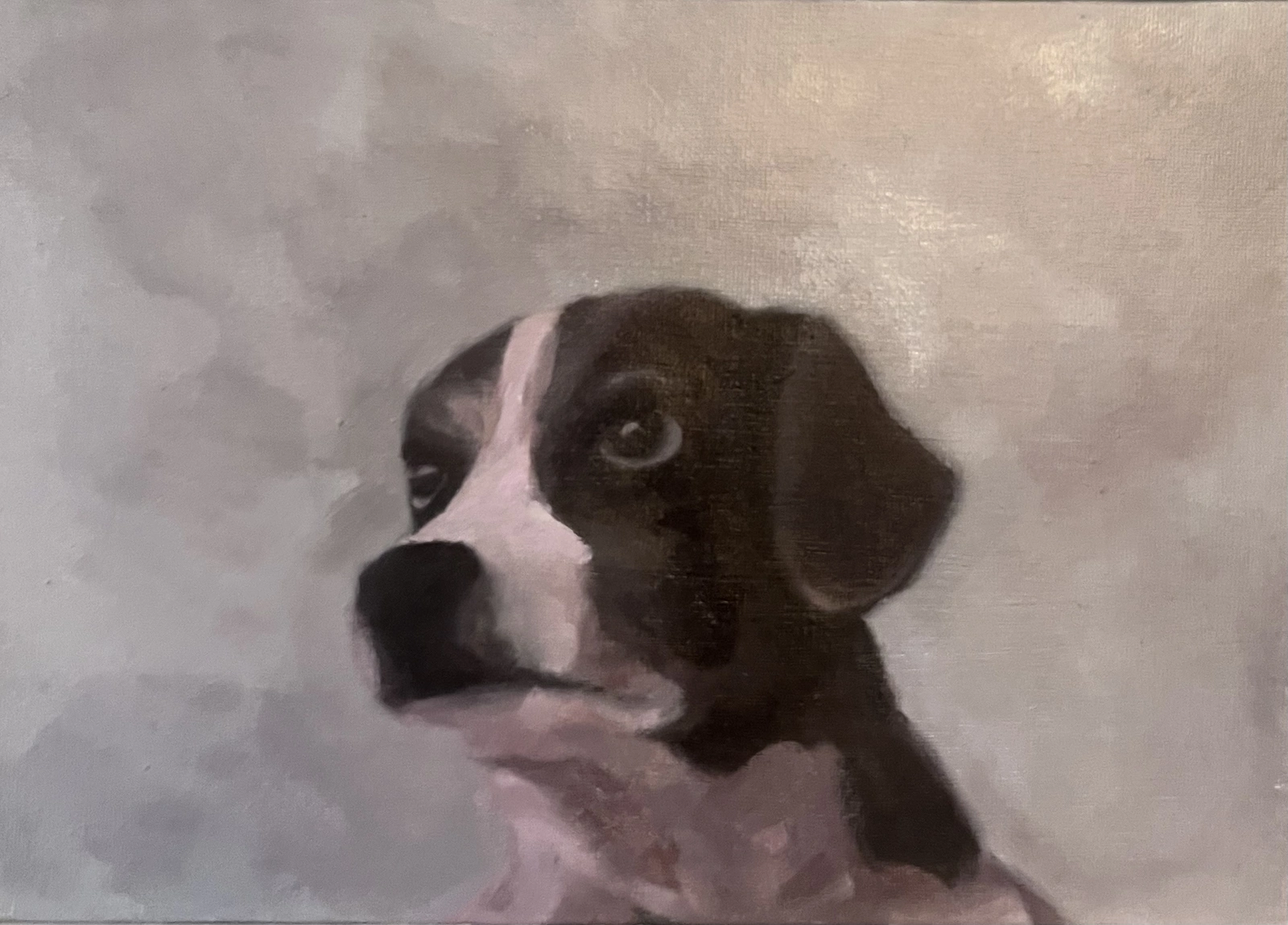 Oljemålning Meme dog 2 av Marie-Louise Cajback