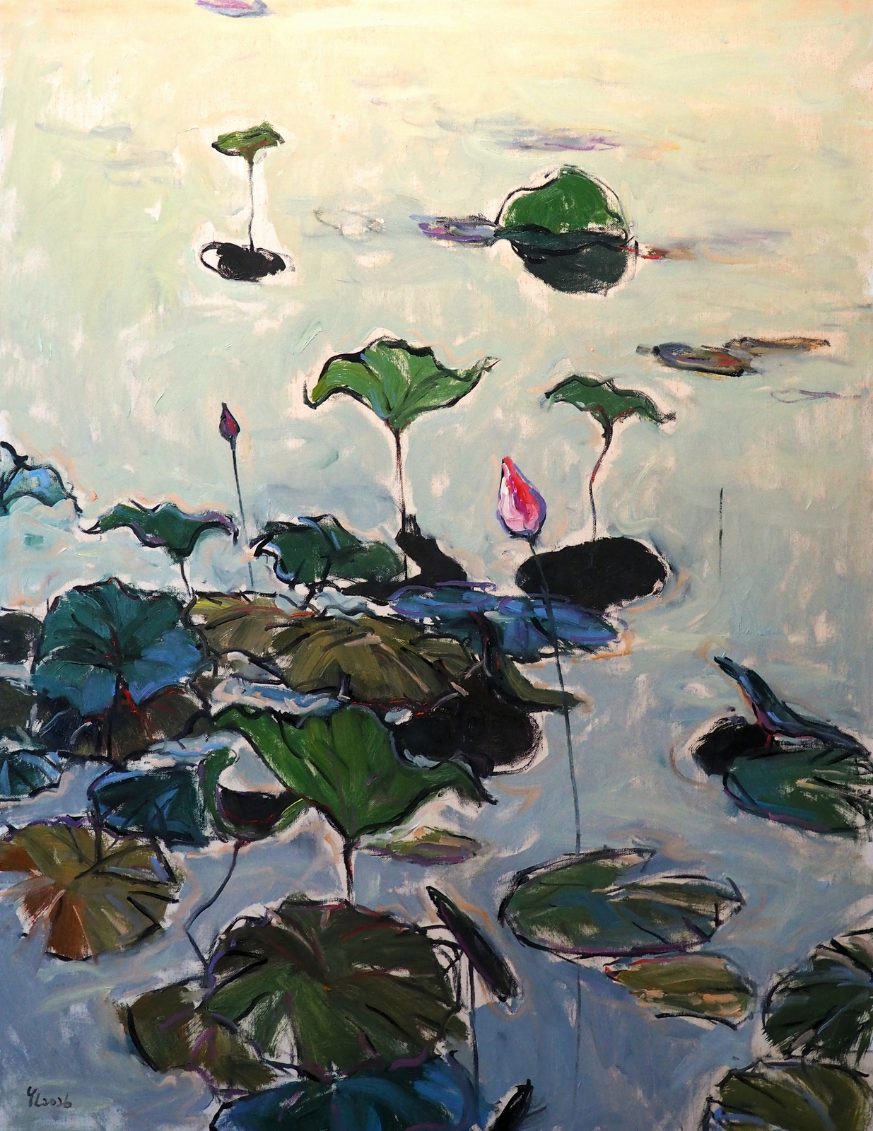 Oljemålning Lotus blad av Yuanyuan Liu