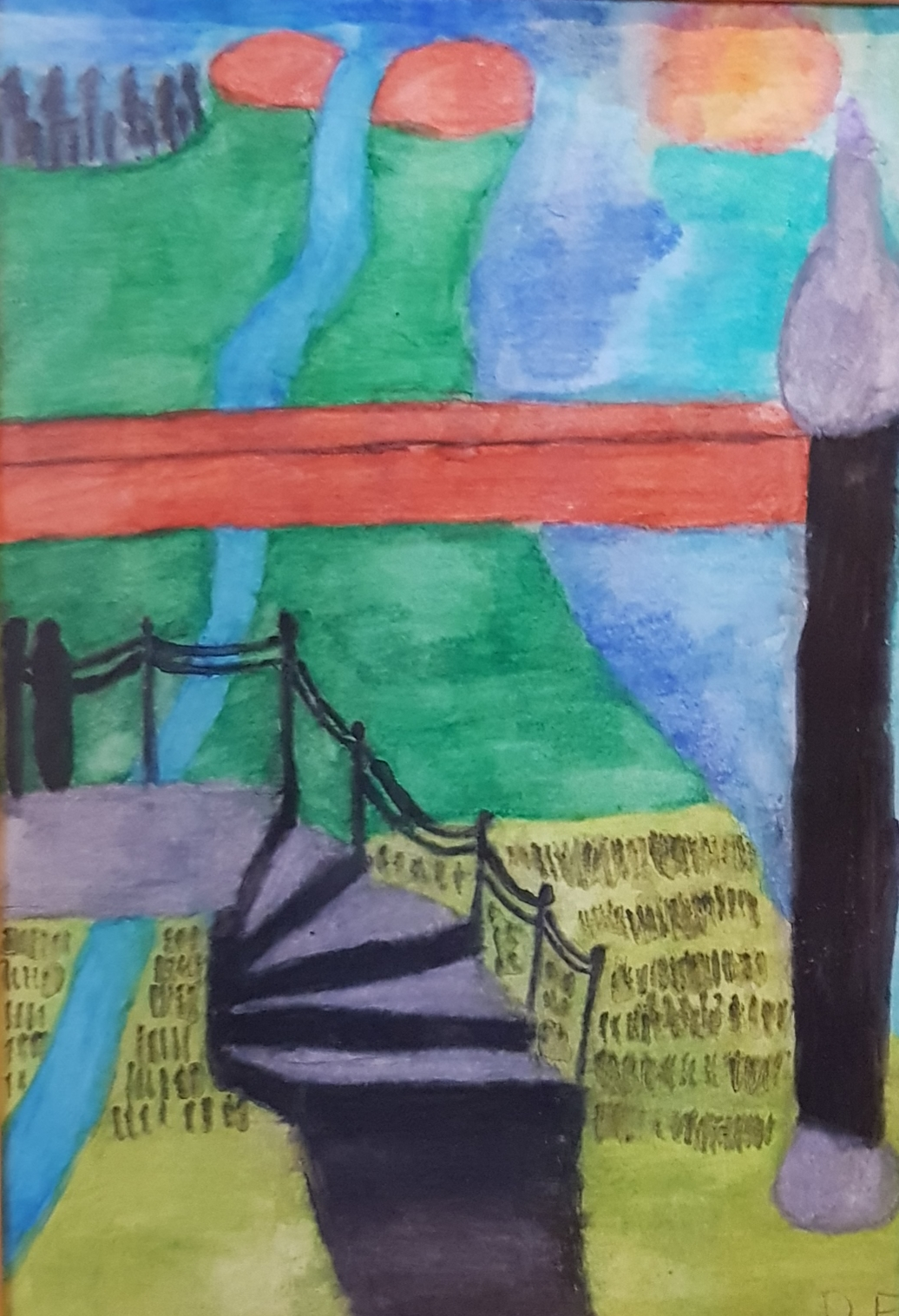 Akvarell The View av Veronica Domachowska