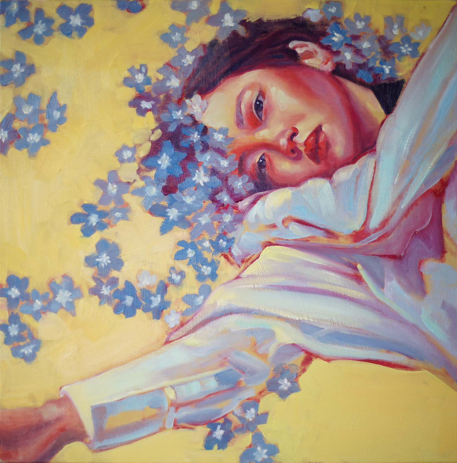 Oljemålning Forget-me-not av Nico Viviani