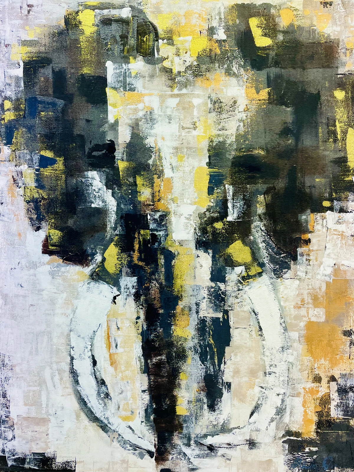 Akrylmålning Elefant. Golden 1 av Ulrike Nordquist