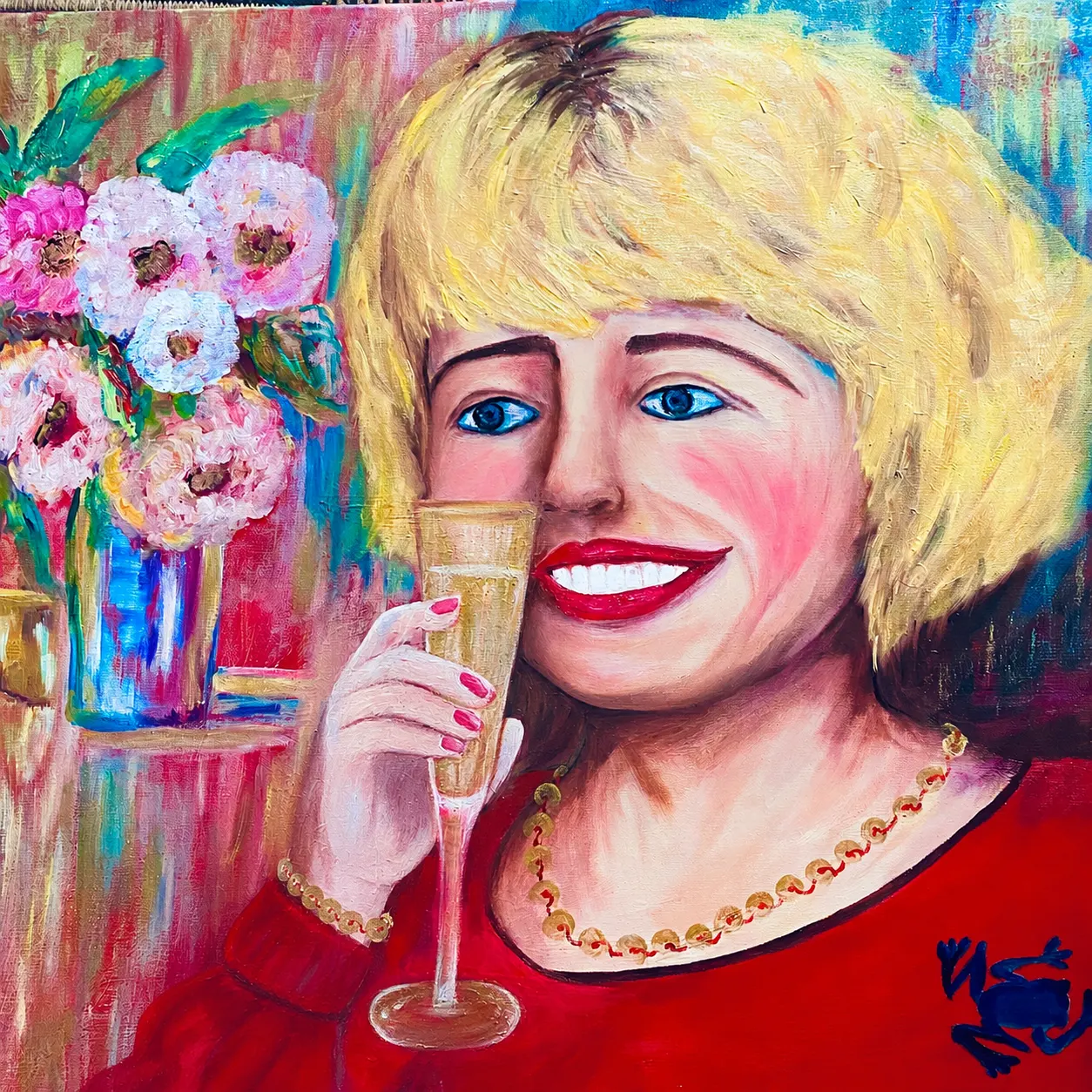 Oljemålning Autoportret av Kristina Rosenbecker