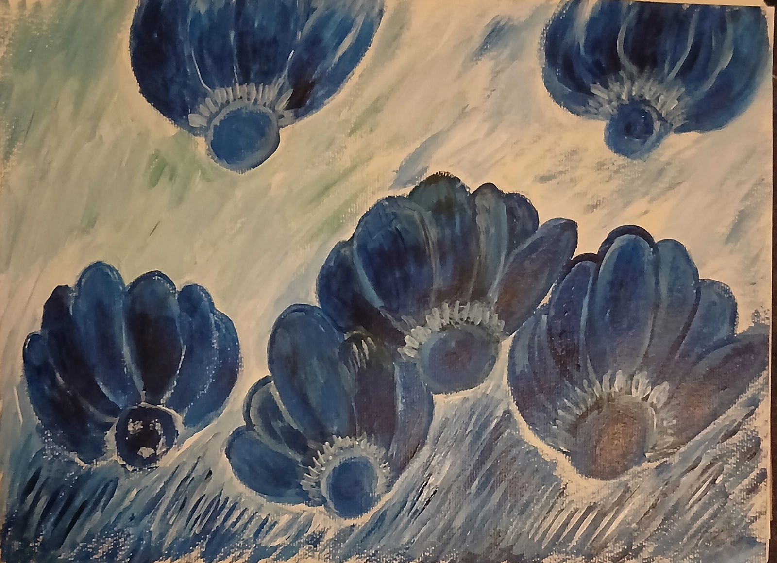 Akrylmålning Mina fantasi blommor av Monica Hamberg