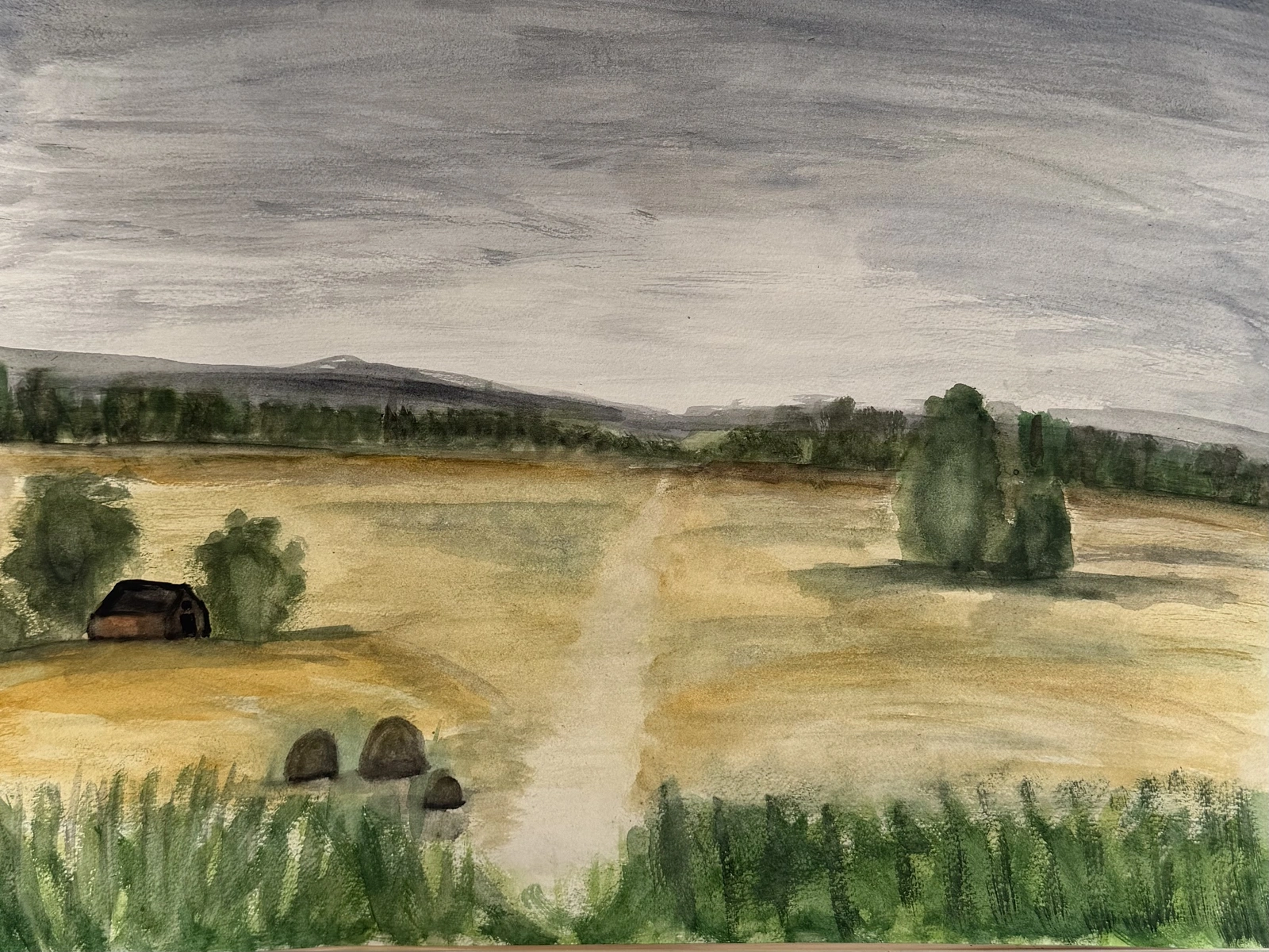 Akvarell EFTER REGN av Elina Andersson