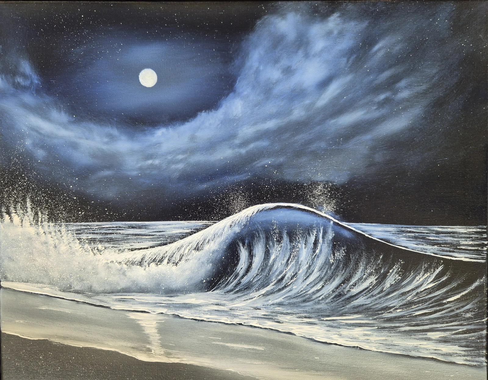 Oljemålning Splash in the night av Jimmy Karlsson