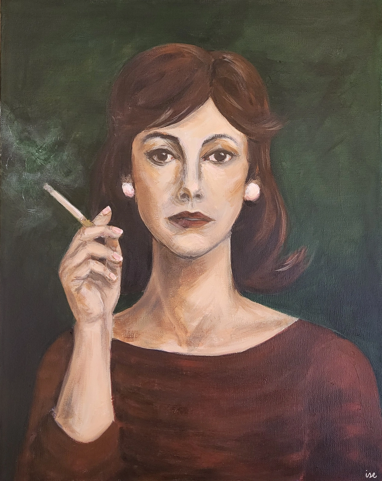 Akrylmålning L'inconnue av Ise (Liselotte) Lindh Fahlström