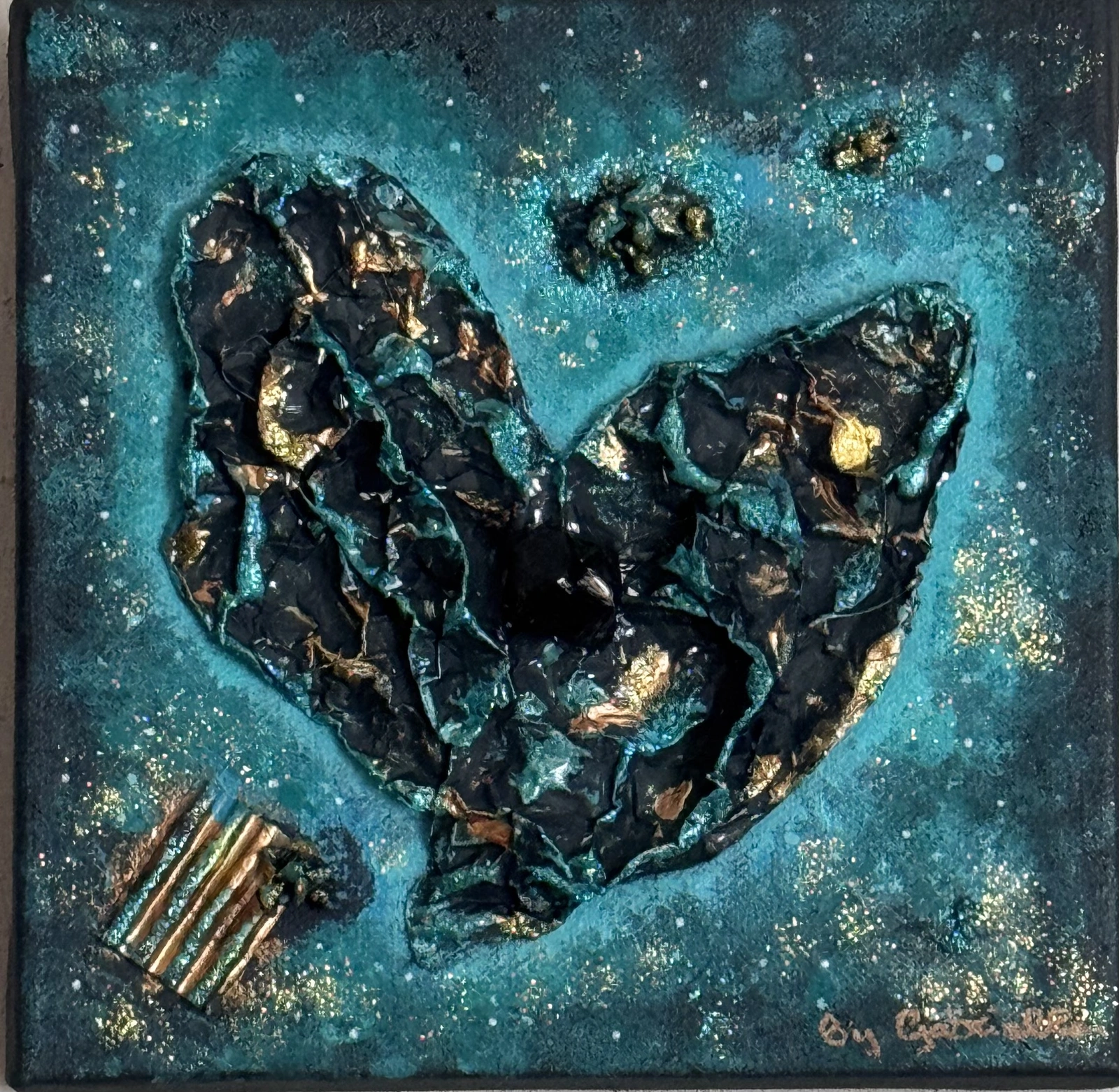Akrylmålning Ocean heart av Gabrielle Persson