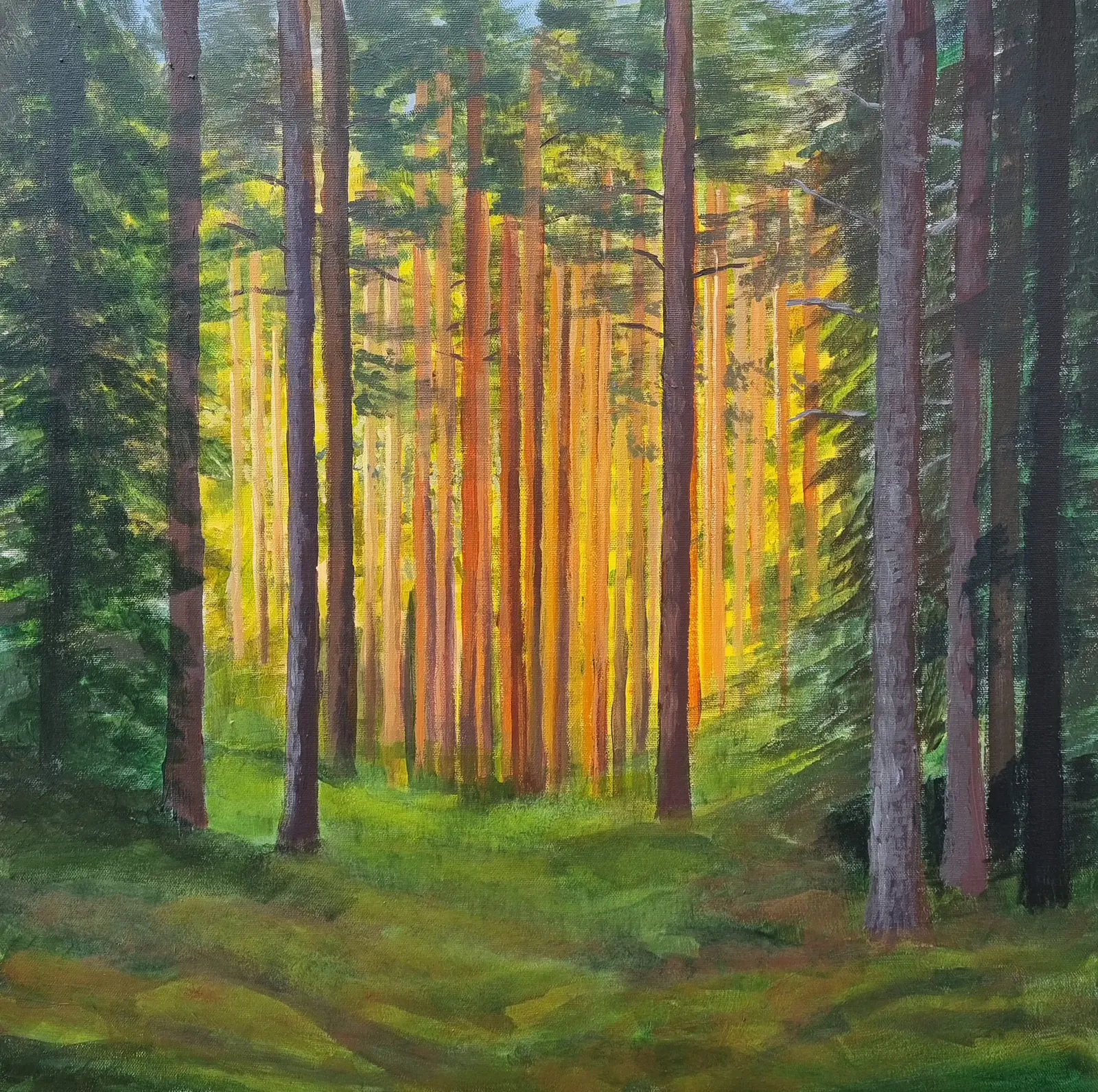 Akrylmålning Sommarskogen av Anna Jormin