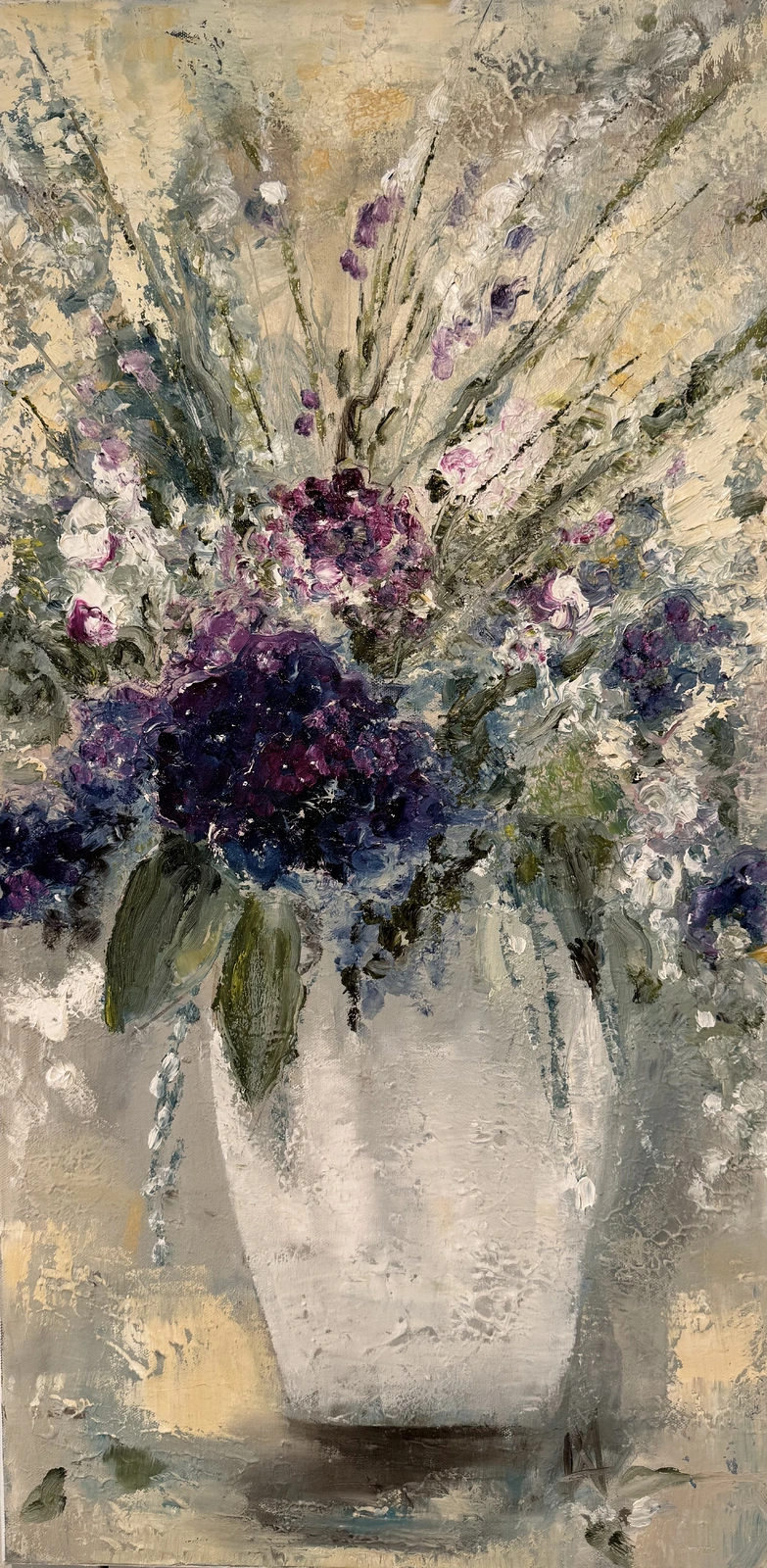 Oljemålning Hortensia av Annette MA Stocker