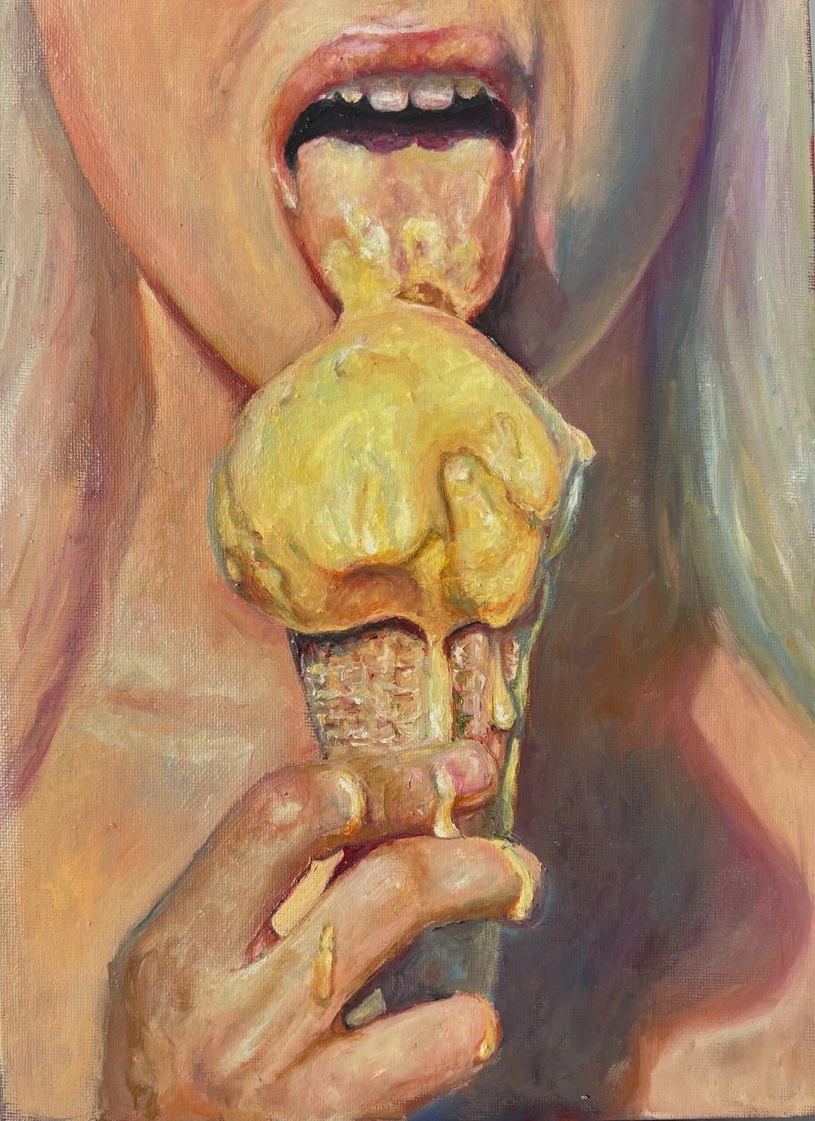 Oljemålning Mango ice cream av Anastasiya Kostyuk