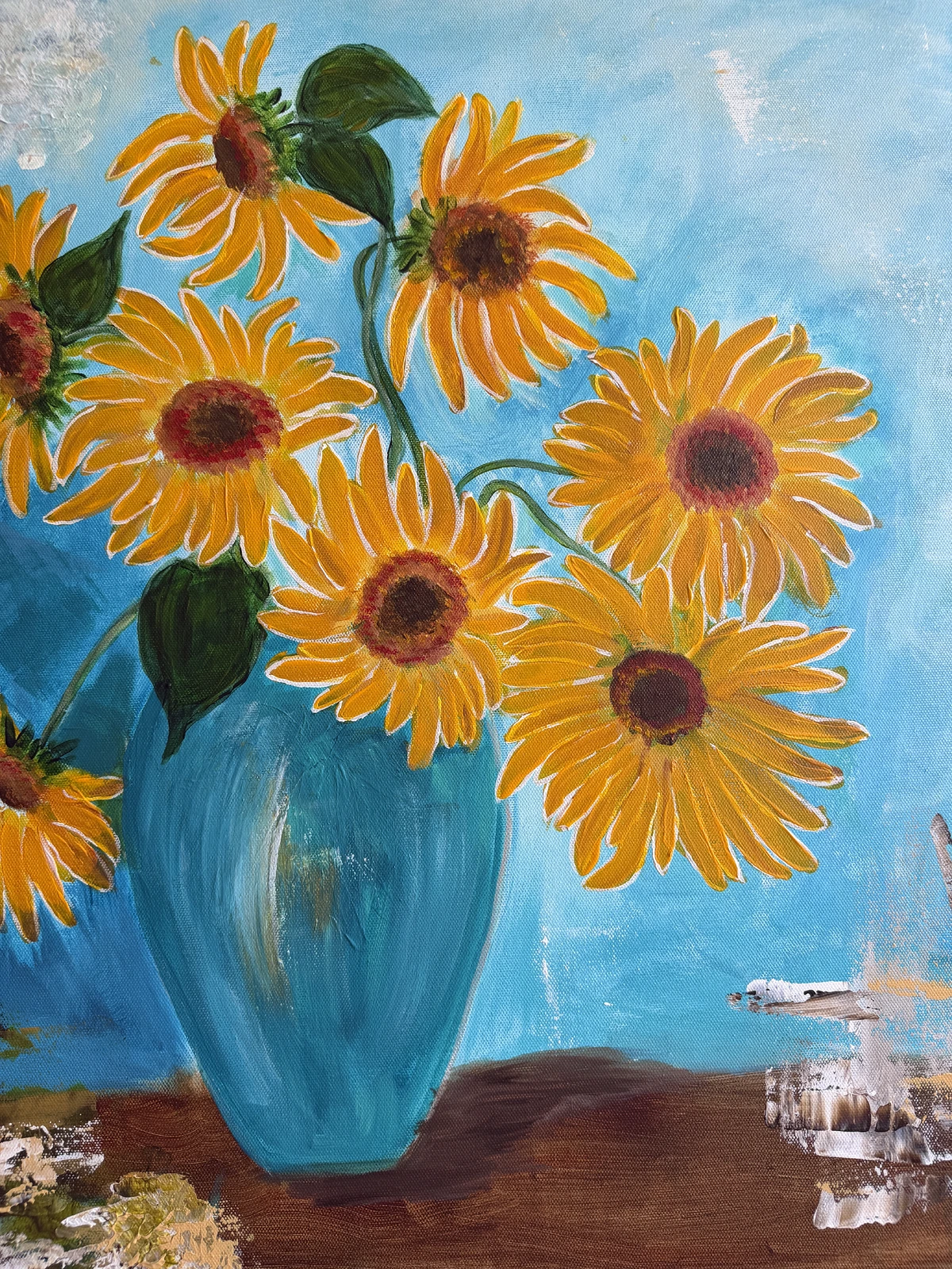 Akrylmålning Eight flowers av Camilla Jäderberg