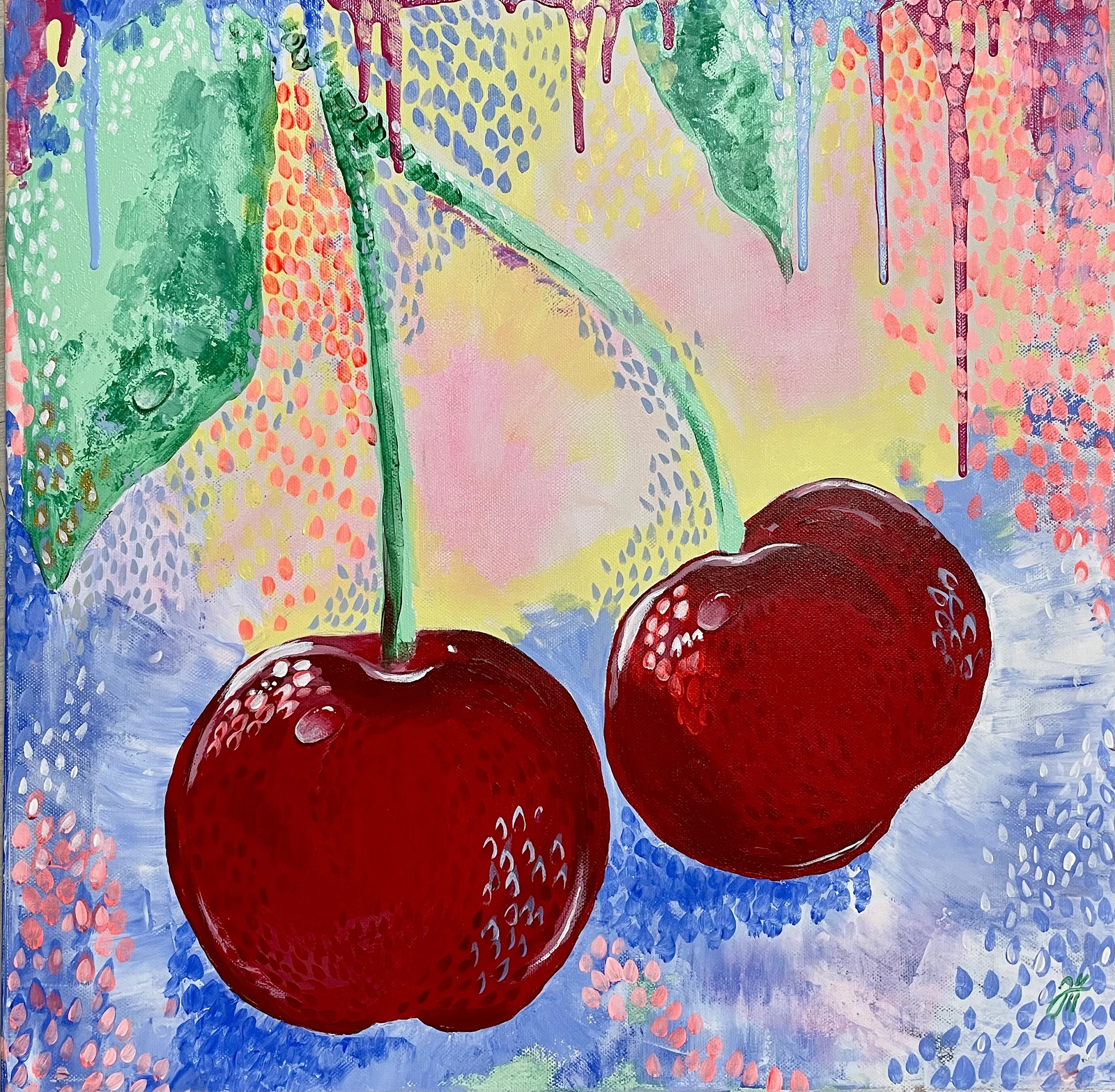 Akrylmålning A Cherry Dream av Judit Hedelius