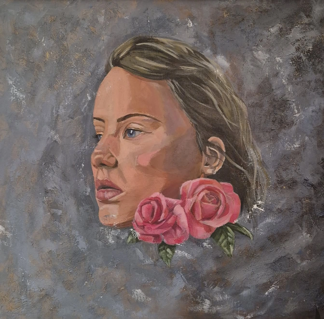 Akrylmålning Rose av Ebba Åkerlund