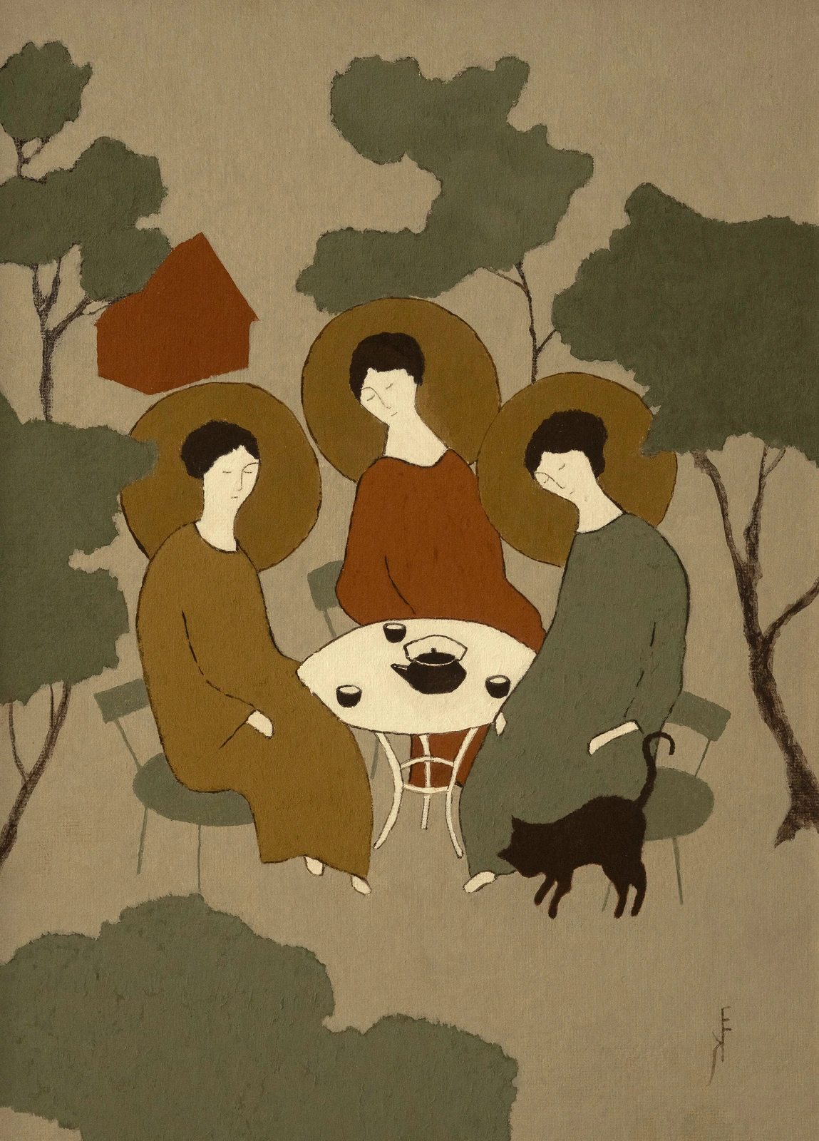 The Trinity at Their Summer Cottage av Elin Karhunen