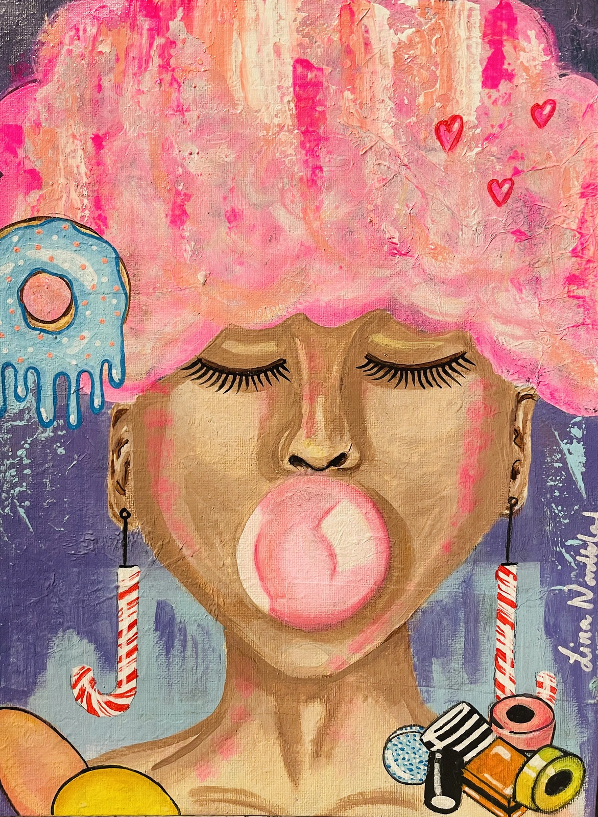 Akrylmålning Sweet like candy av Lina Nordblad