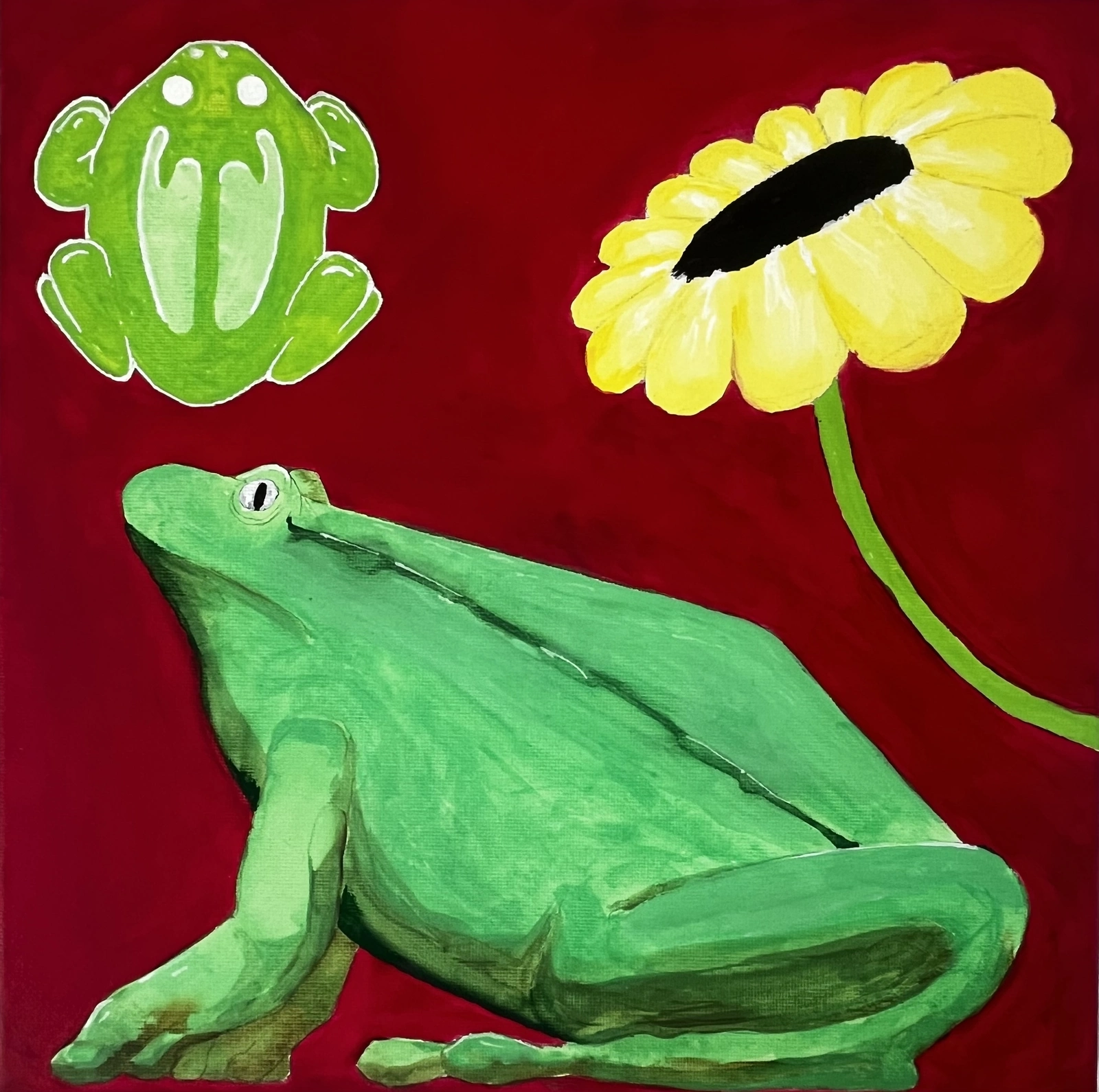 Akrylmålning Frog av Alexander Binnmyr