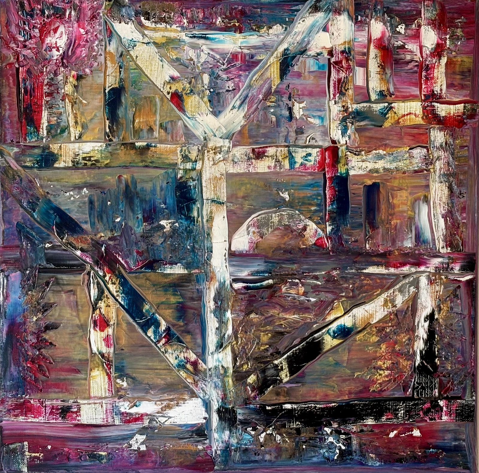 Akrylmålning Convergence av Susanne Ahlberg