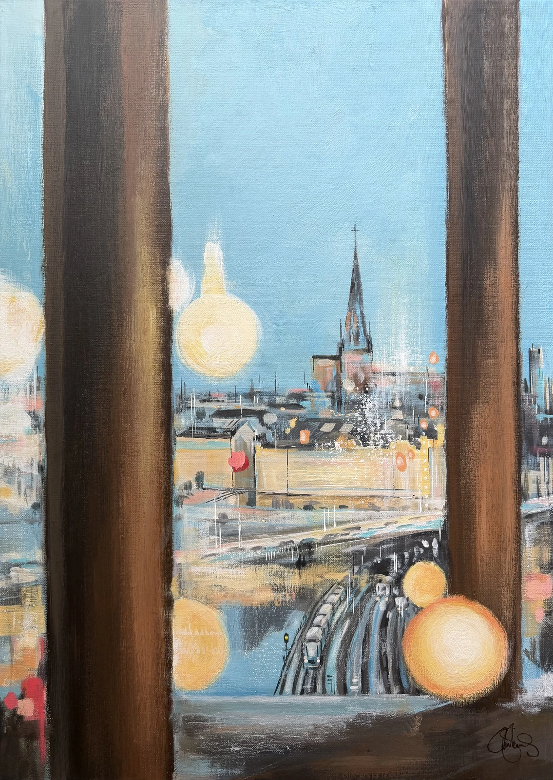 Akrylmålning Gondolen no.2 av Matilda Skoglund