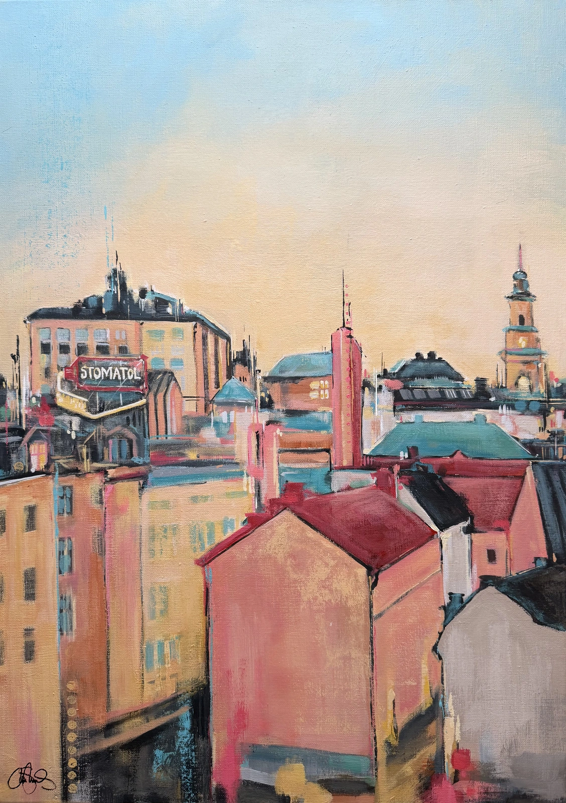 Akrylmålning Gondolen no.4 av Matilda Skoglund