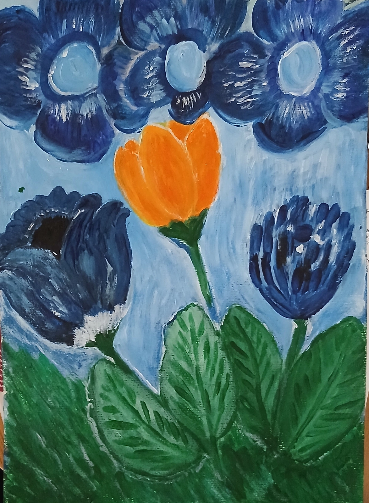 Akrylmålning Blomster fantasi av Monica Hamberg
