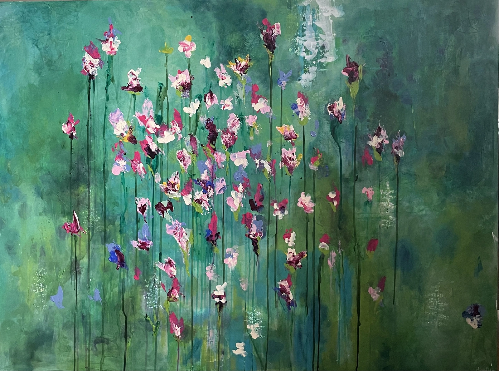 Akrylmålning Mitt i blomning av Johanna Hallberg