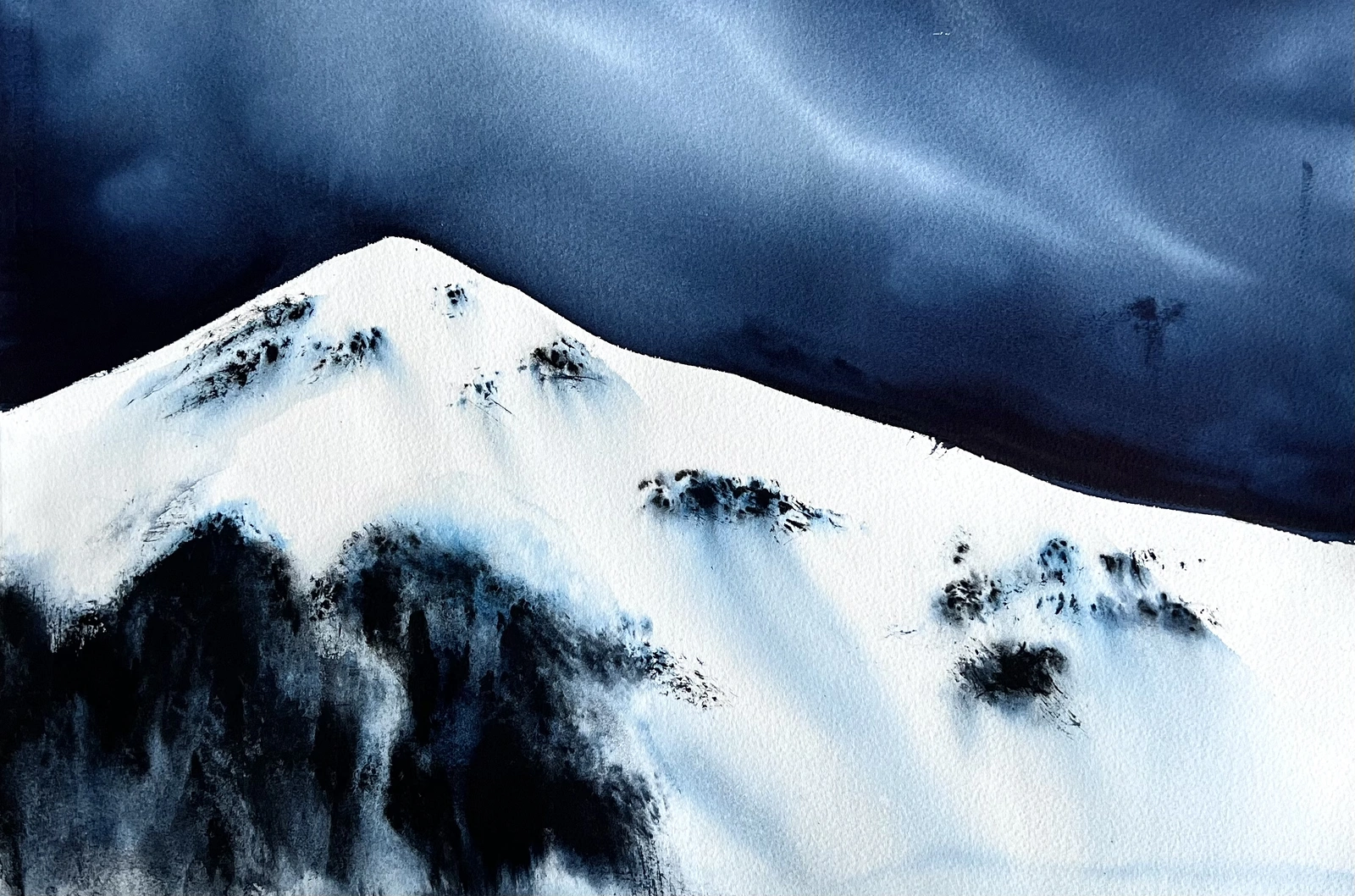 Akvarell Vinterland IV av Tuva Andersen
