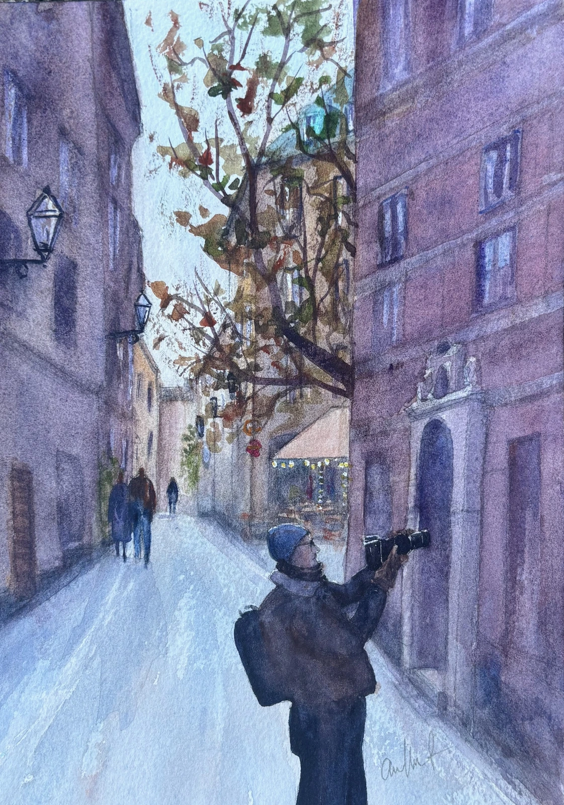 Akvarell Gamla Stan av Anna Wolf