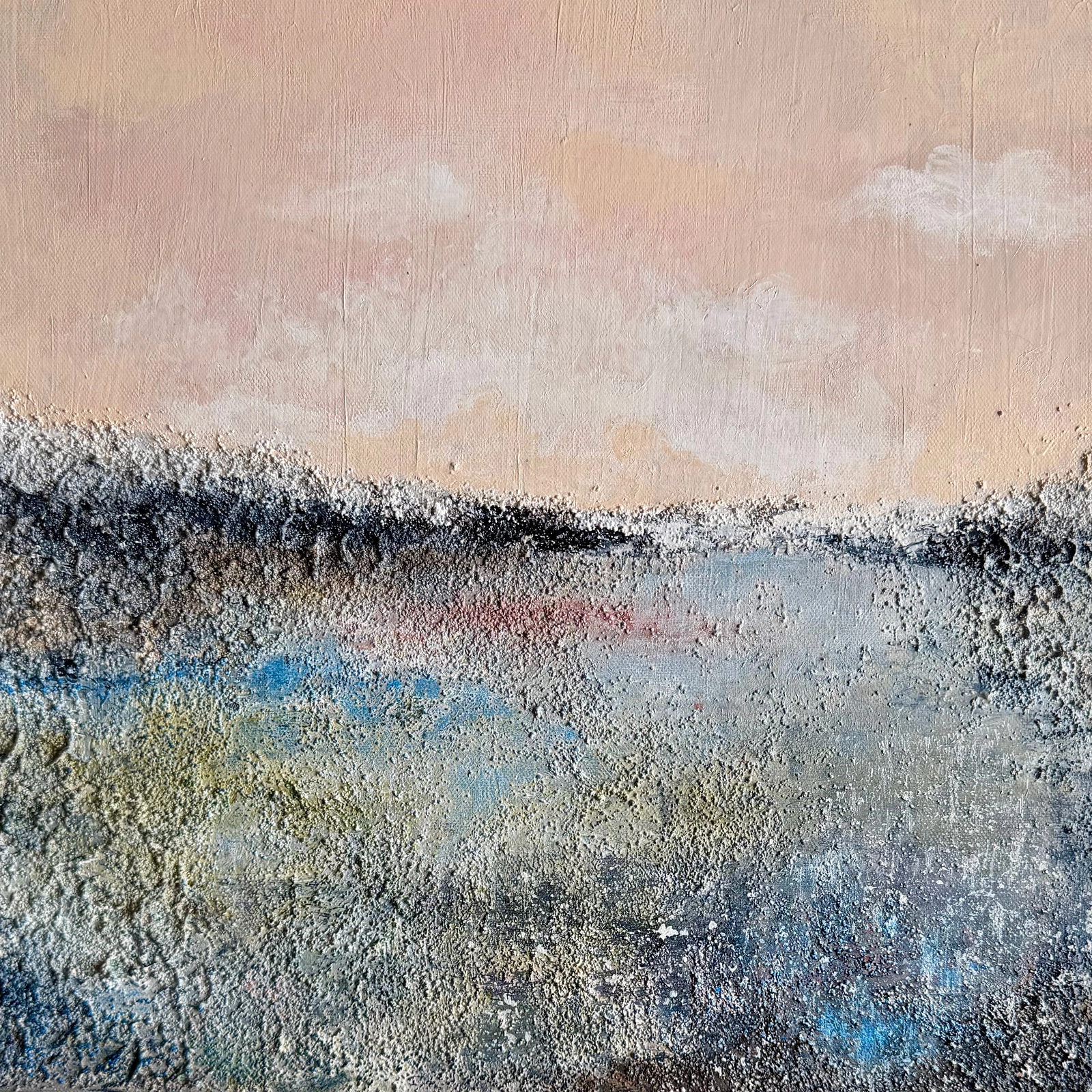 Akrylmålning The quiet moor in blush av Kicki Liljeblad