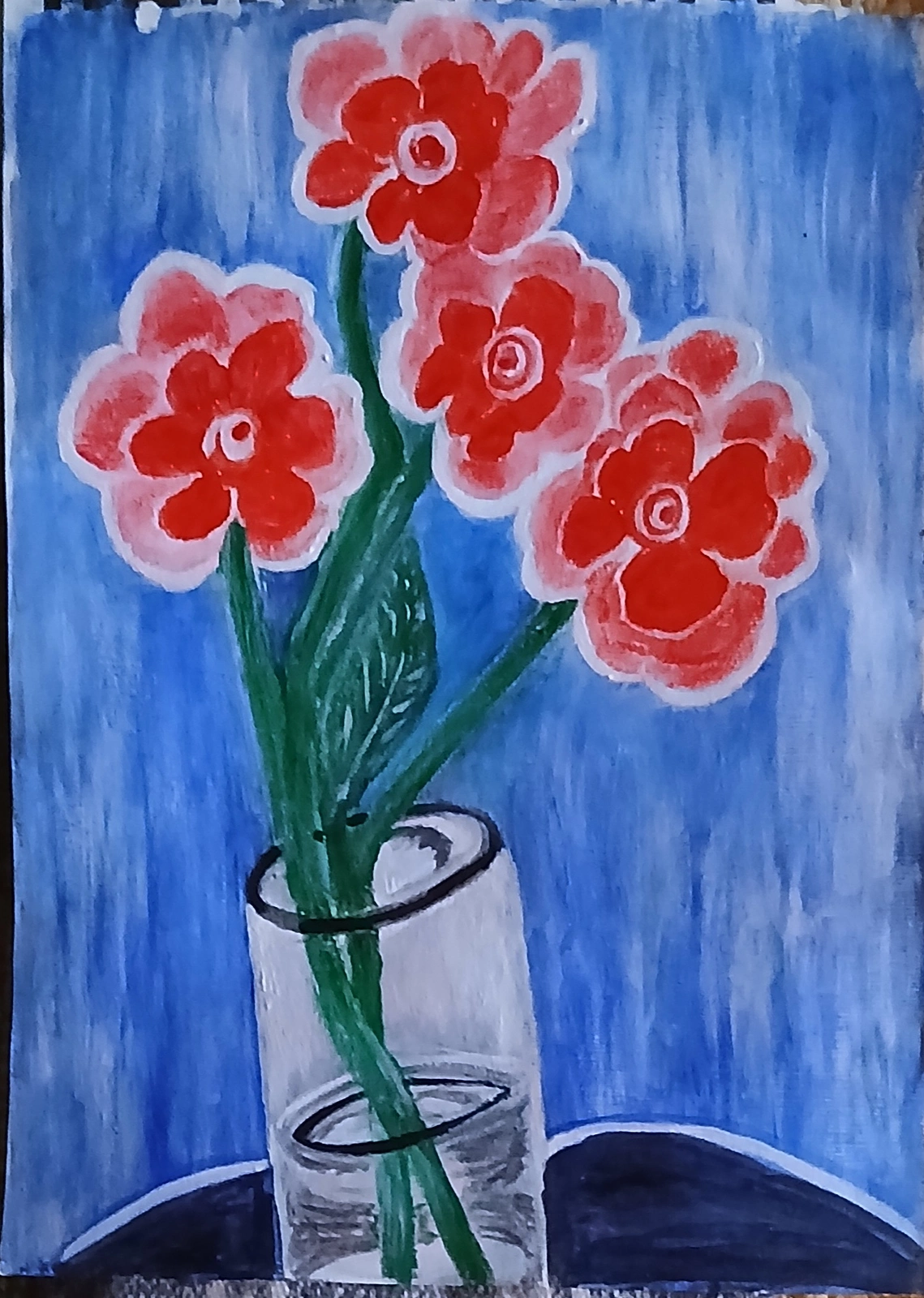 Akrylmålning Blommor. av Monica Hamberg