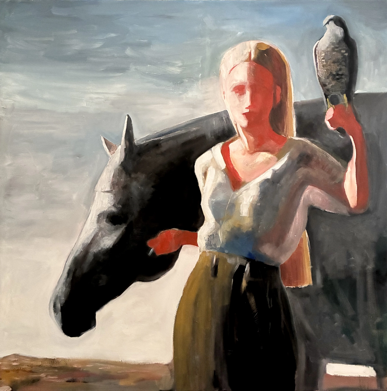 Oljemålning The Falconer av Josefin Gustafsson