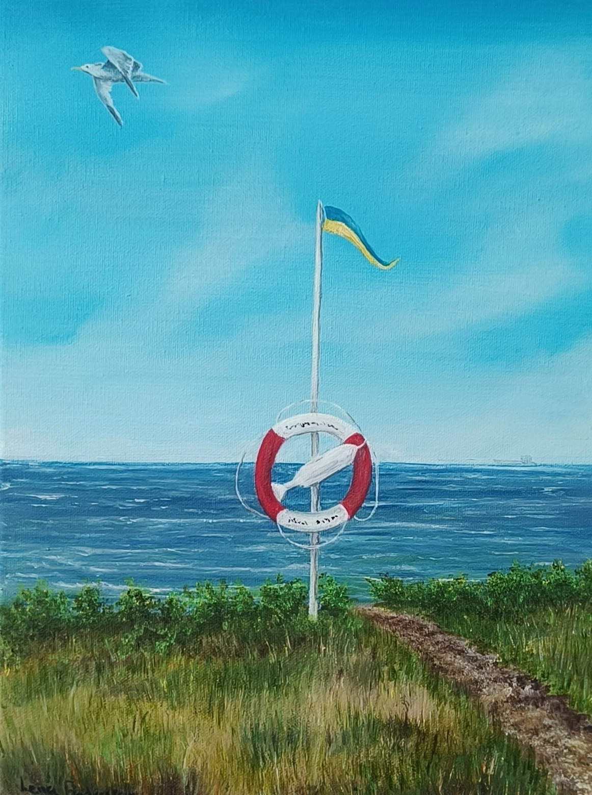 Oljemålning Havet av Lena Andersson