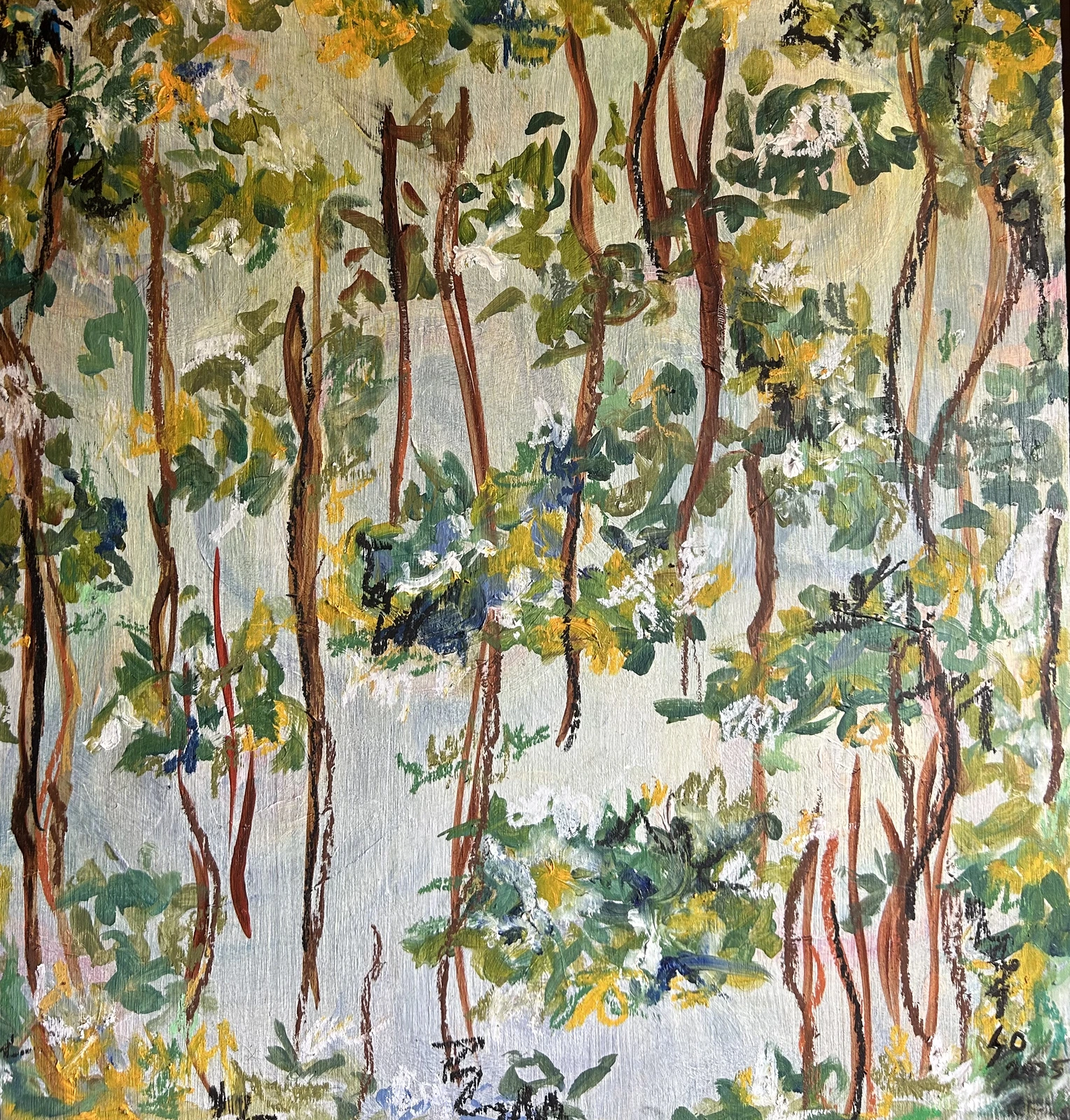 Oljemålning Skog av Stella Olsson